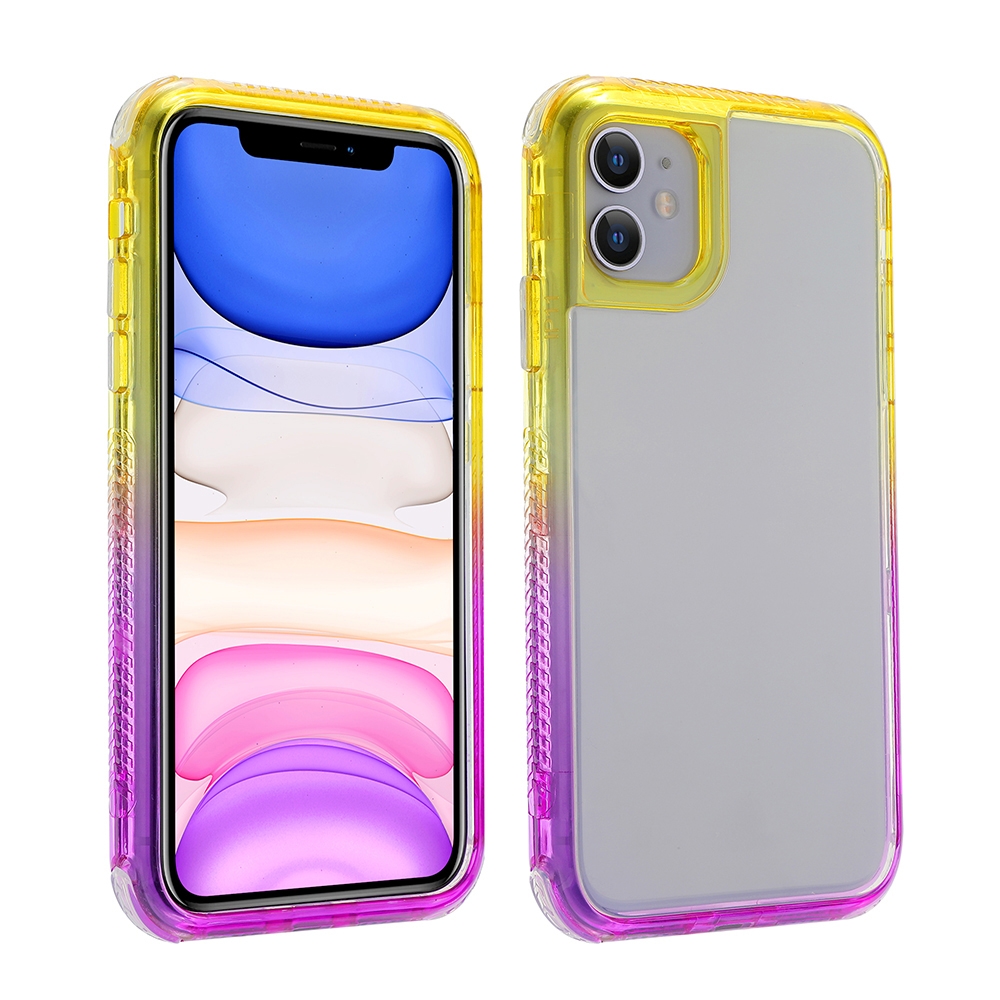 For iPhone 12 / 12 Pro 3 In 1 Dreamland PC + TPU Two-color Border Protective Case(Yellow Purple) For iPhone 12 / 12 Pro 3 In 1 Dreamland PC + TPU Two-color Border Protective Case(Yellow Purple)