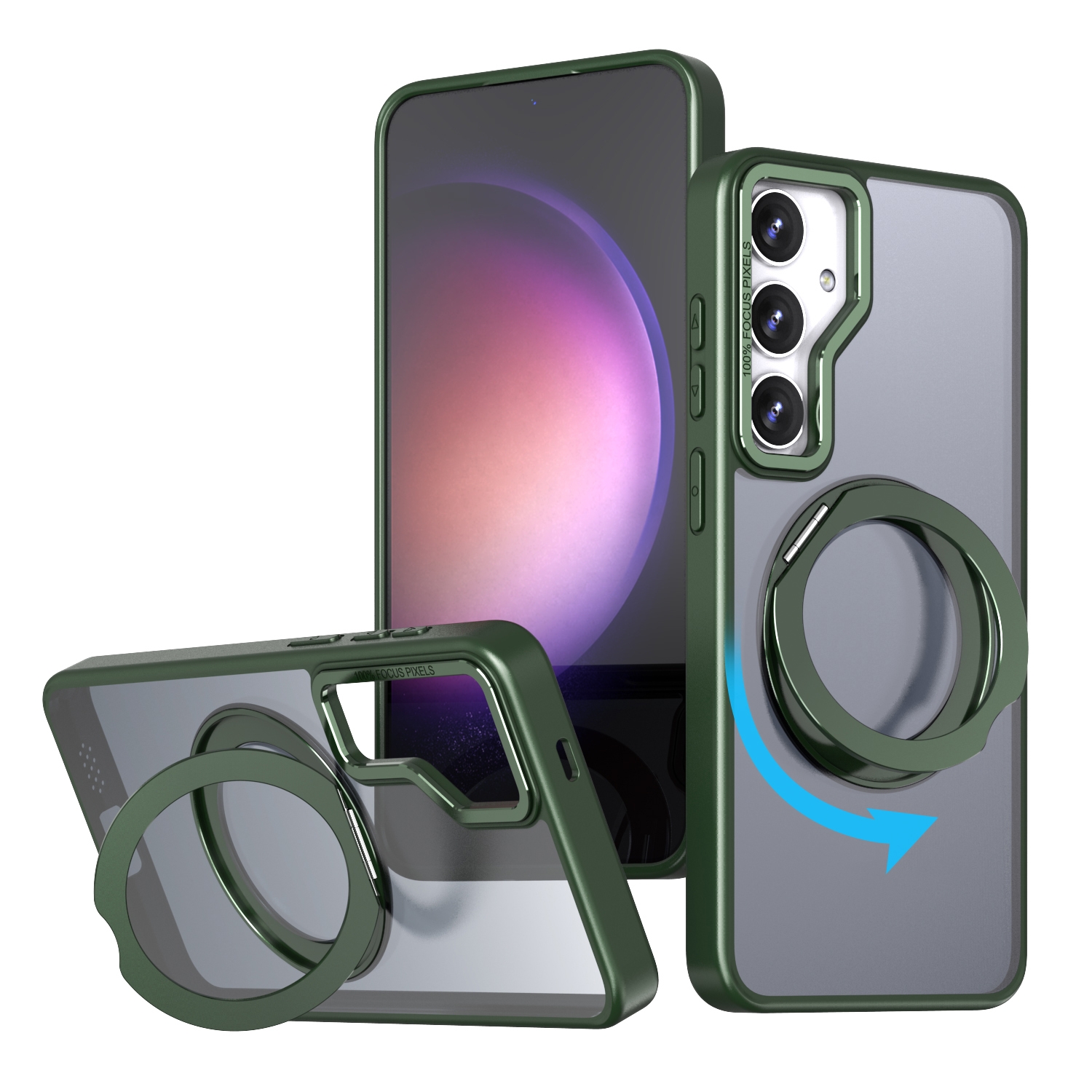 For Samsung Galaxy S24+ 5G Wing Series MagSafe Magnetic Ring Holder Phone Case(Green) For Samsung Galaxy S24+ 5G Wing Series MagSafe Magnetic Ring Holder Phone Case(Green)