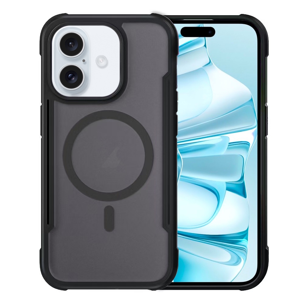 For iPhone 16 Plus Skin Feel Frosted MagSafe Magnetic PC Hybrid TPU Phone Case(Black) For iPhone 16 Plus Skin Feel Frosted MagSafe Magnetic PC Hybrid TPU Phone Case(Black)
