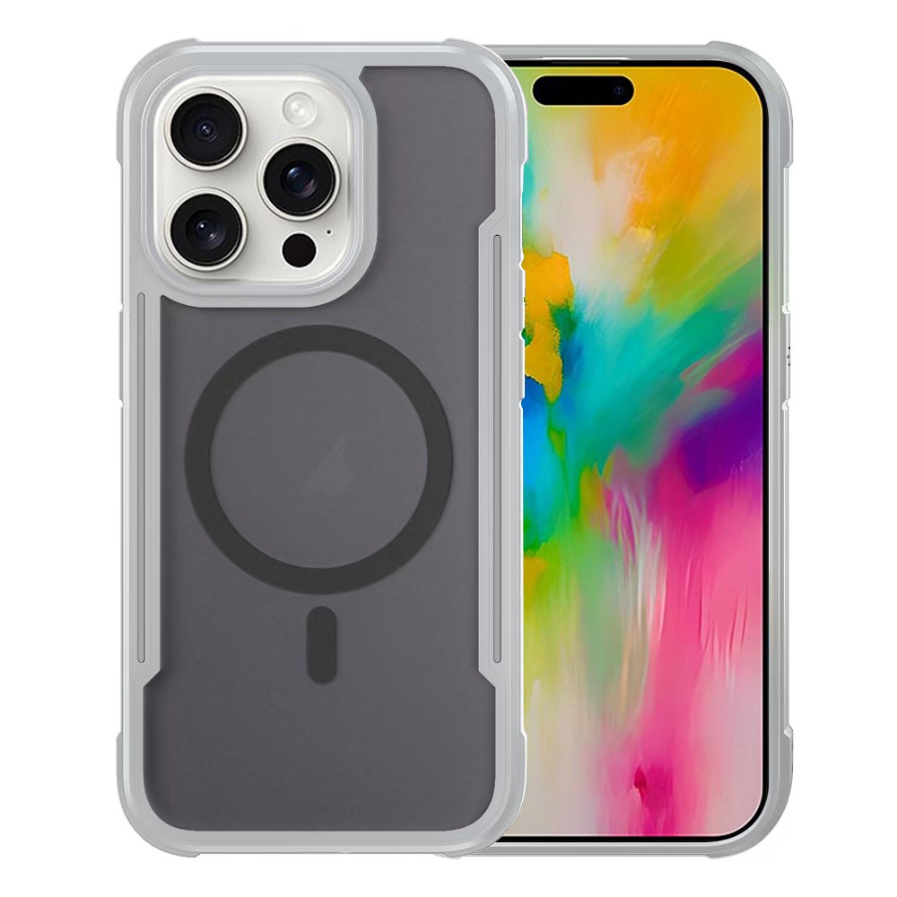 For iPhone 16 Pro Skin Feel Frosted MagSafe Magnetic PC Hybrid TPU Phone Case(Grey) For iPhone 16 Pro Skin Feel Frosted MagSafe Magnetic PC Hybrid TPU Phone Case(Grey)