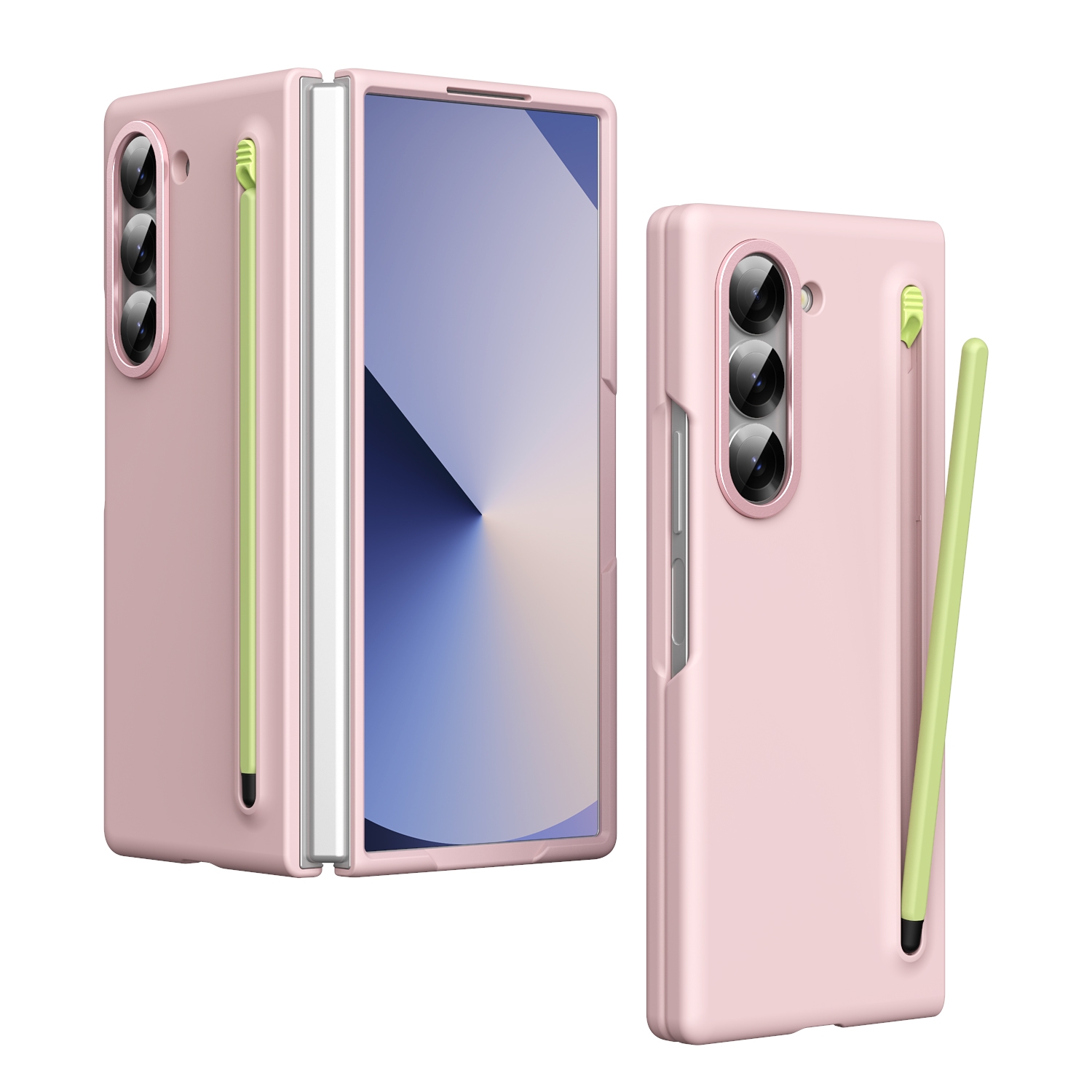 For Samsung Galaxy Z Fold6 Skin Feel Foldable Shockproof Phone Case with Capacitive Stylus(Pink) For Samsung Galaxy Z Fold6 Skin Feel Foldable Shockproof Phone Case with Capacitive Stylus(Pink)