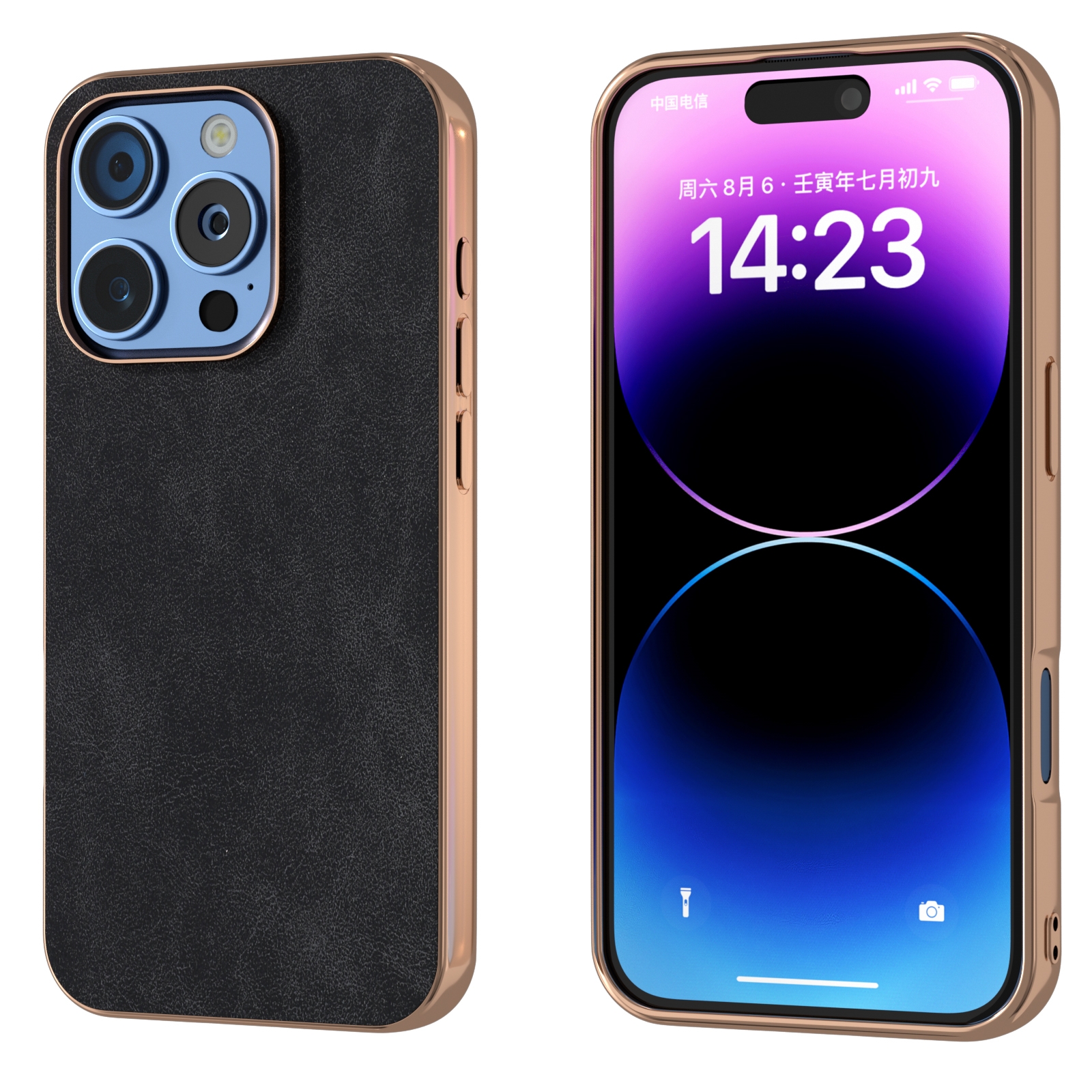 For iPhone 16 Pro Electroplated Frame PU Leather Full Coverage Phone Case(Black) For iPhone 16 Pro Electroplated Frame PU Leather Full Coverage Phone Case(Black)