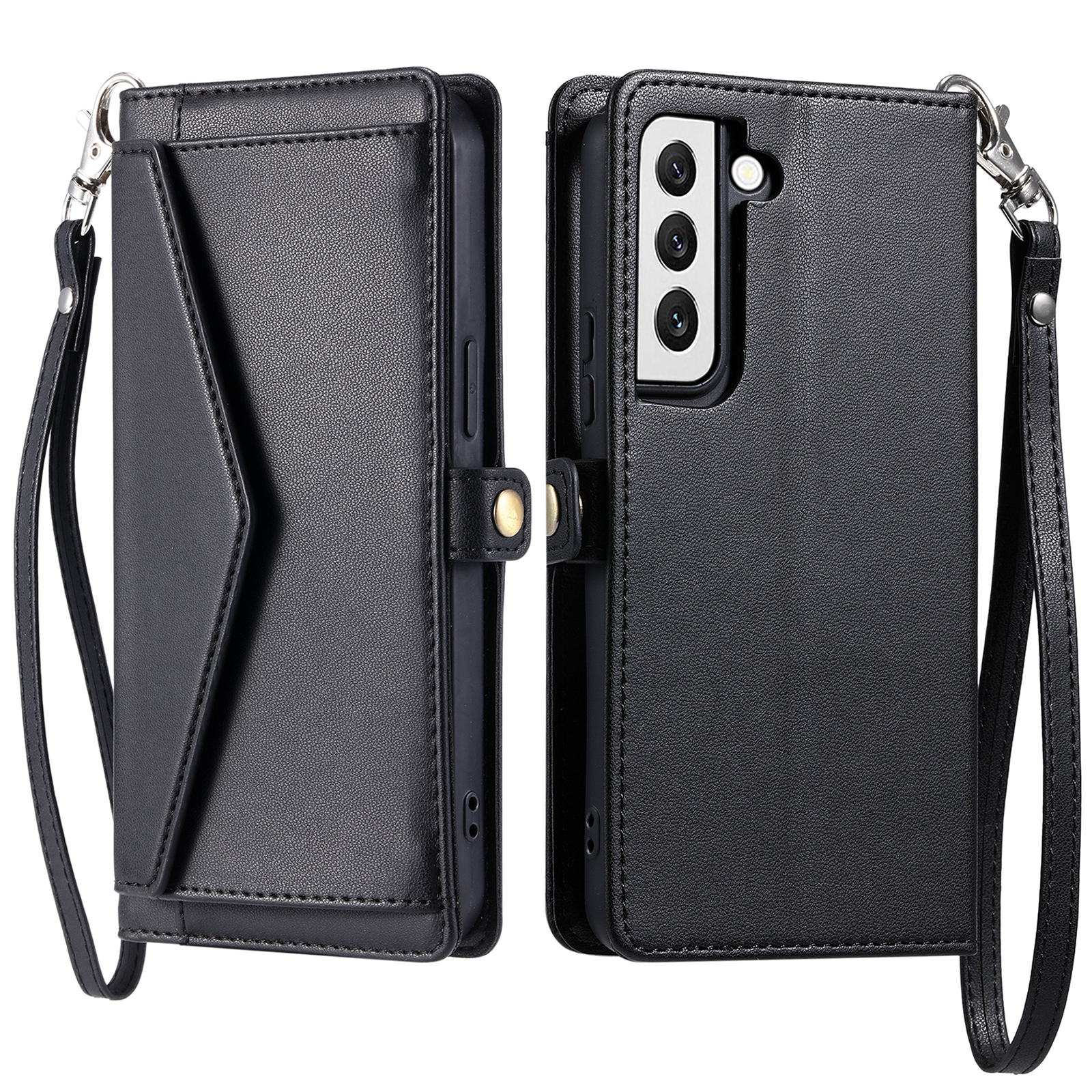 For Samsung Galaxy S22 5G Wallet Multi-card Slot Leather Phone Case with Lanyard(Black) For Samsung Galaxy S22 5G Wallet Multi-card Slot Leather Phone Case with Lanyard(Black)