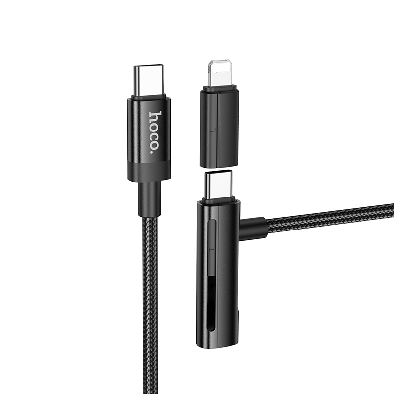 hoco U135 USB-C / Type-C to 8 Pin, USB-C / Type-C Incredible 2 in 1 Charging Data Cable, Length:1m(Black) hoco U135 USB-C / Type-C to 8 Pin, USB-C / Type-C Incredible 2 in 1 Charging Data Cable, Length:1m(Black)