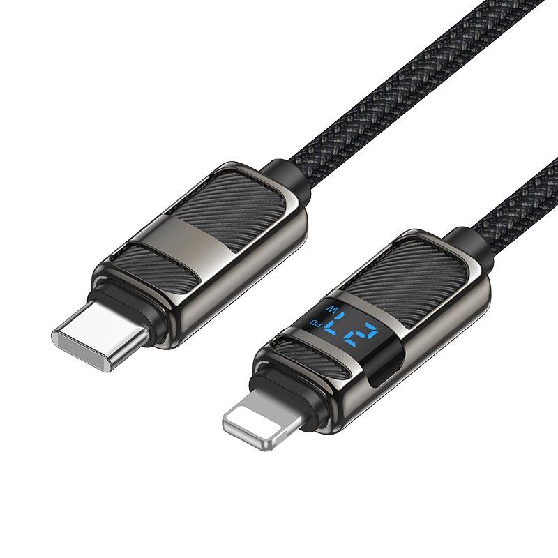 hoco U137 USB-C / Type-C to 8 Pin Line PD Charging Data Cable with Display, Length:1.2m(Black) hoco U137 USB-C / Type-C to 8 Pin Line PD Charging Data Cable with Display, Length:1.2m(Black)