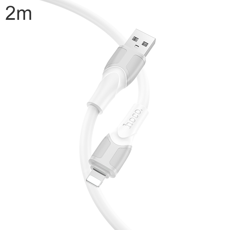 hoco X106 USB to 8 Pin Big Bull 2.4A Charging Data Cable, Length:2m(White) hoco X106 USB to 8 Pin Big Bull 2.4A Charging Data Cable, Length:2m(White)