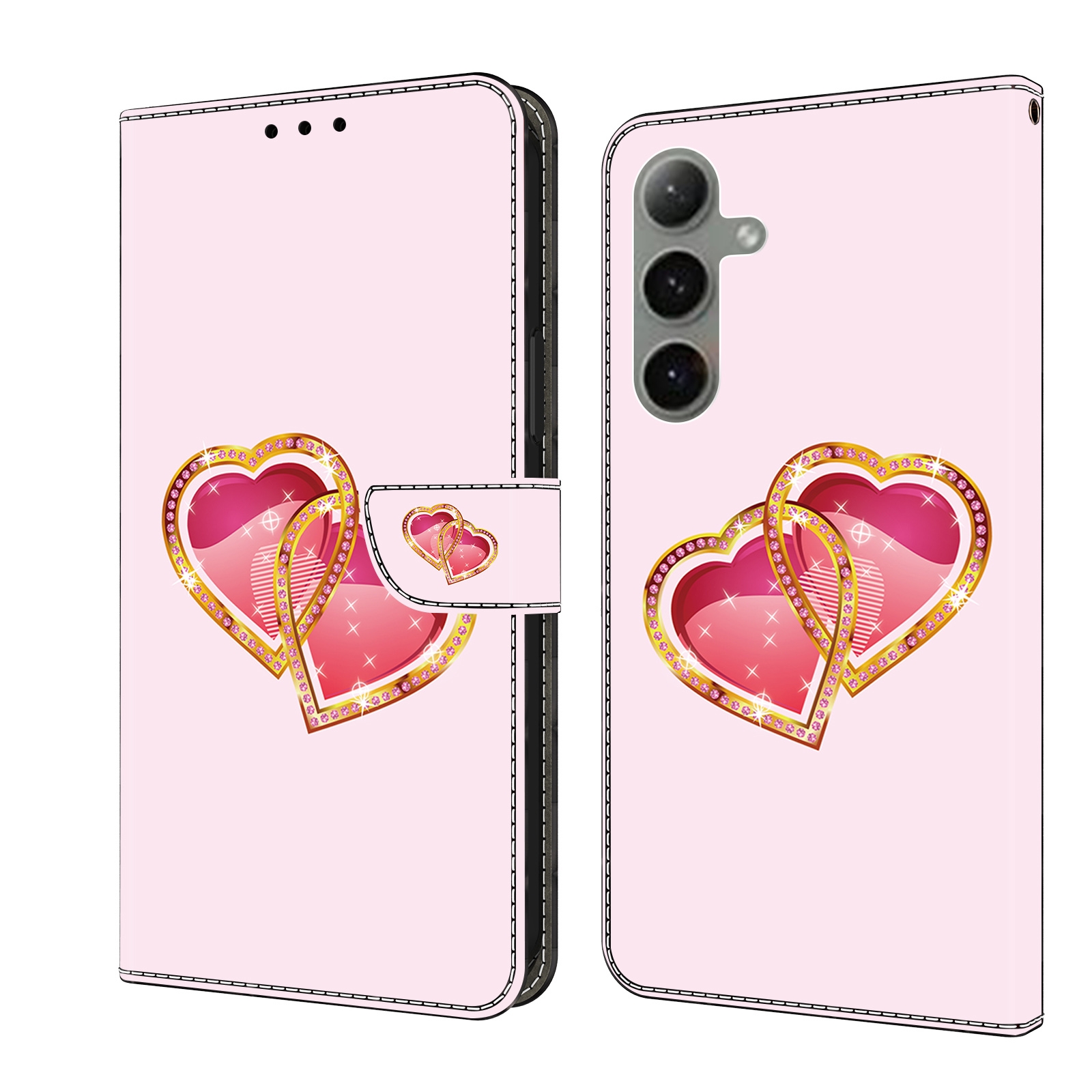 For Samsung Galaxy S24 FE 5G Crystal Painted Leather Phone case(Love Peach) For Samsung Galaxy S24 FE 5G Crystal Painted Leather Phone case(Love Peach)