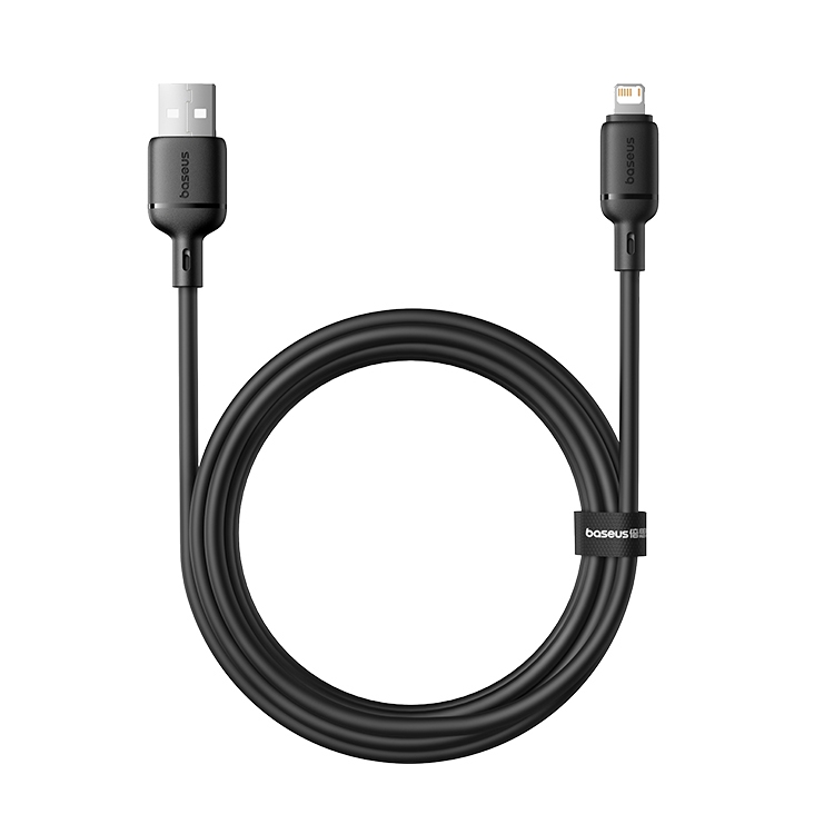 Baseus Silky Series 2m 2.4A USB to 8 Pin Fast Charging Cable(Black) Baseus Silky Series 2m 2.4A USB to 8 Pin Fast Charging Cable(Black)