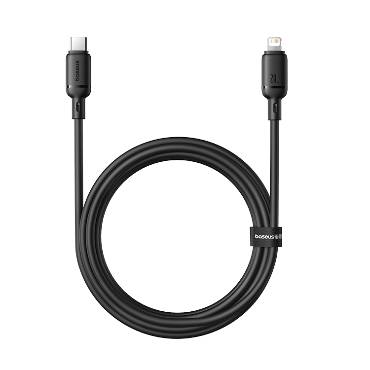 Baseus Silky Series 2m 20W USB-C / Type-C to 8 Pin Fast Charging Cable(Black) Baseus Silky Series 2m 20W USB-C / Type-C to 8 Pin Fast Charging Cable(Black)