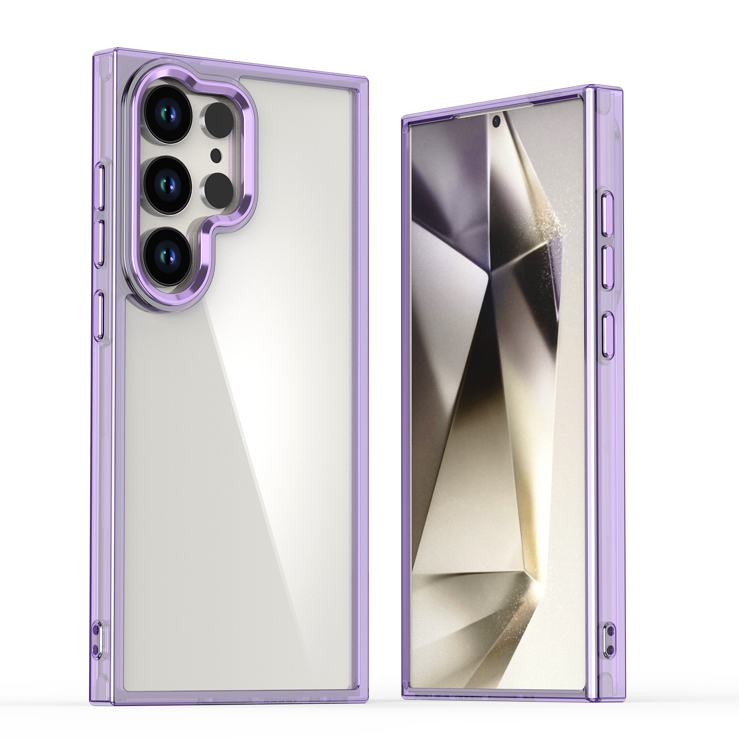 For Samsung Galaxy S24 Ultra 5G Shine High Transparency Acrylic Phone Case(Purple) For Samsung Galaxy S24 Ultra 5G Shine High Transparency Acrylic Phone Case(Purple)