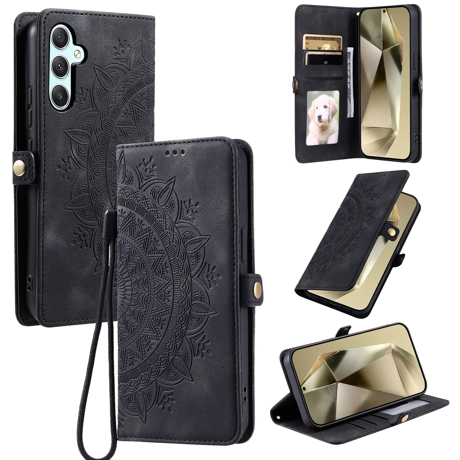 For Samsung Galaxy S23 FE 5G Skin Feel Totem Embossed Leather Phone Case(Black) For Samsung Galaxy S23 FE 5G Skin Feel Totem Embossed Leather Phone Case(Black)