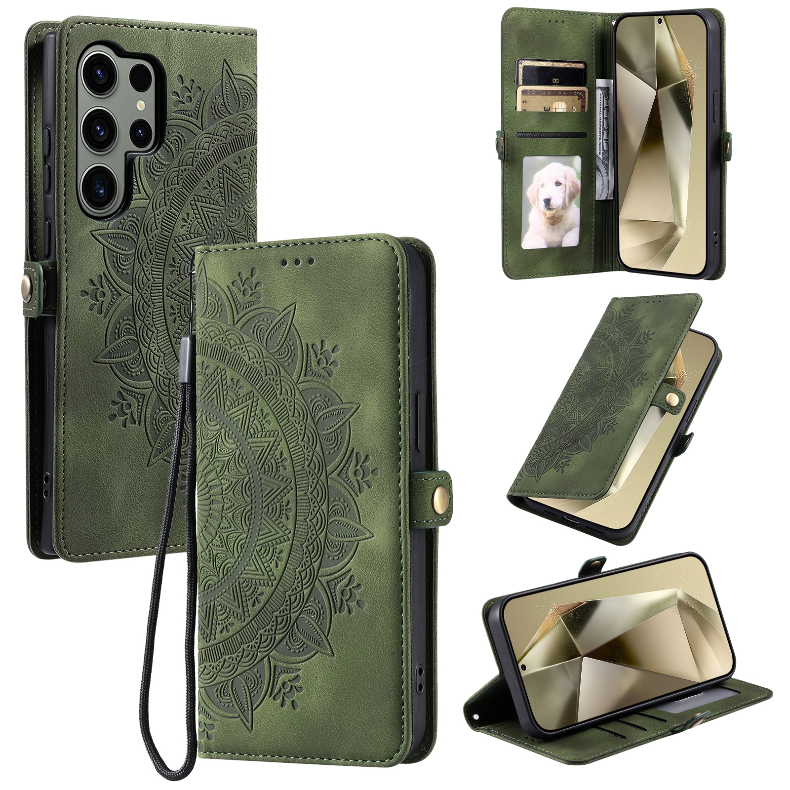 For Samsung Galaxy S22 Ultra 5G Skin Feel Totem Embossed Leather Phone Case(Deep Green) For Samsung Galaxy S22 Ultra 5G Skin Feel Totem Embossed Leather Phone Case(Deep Green)
