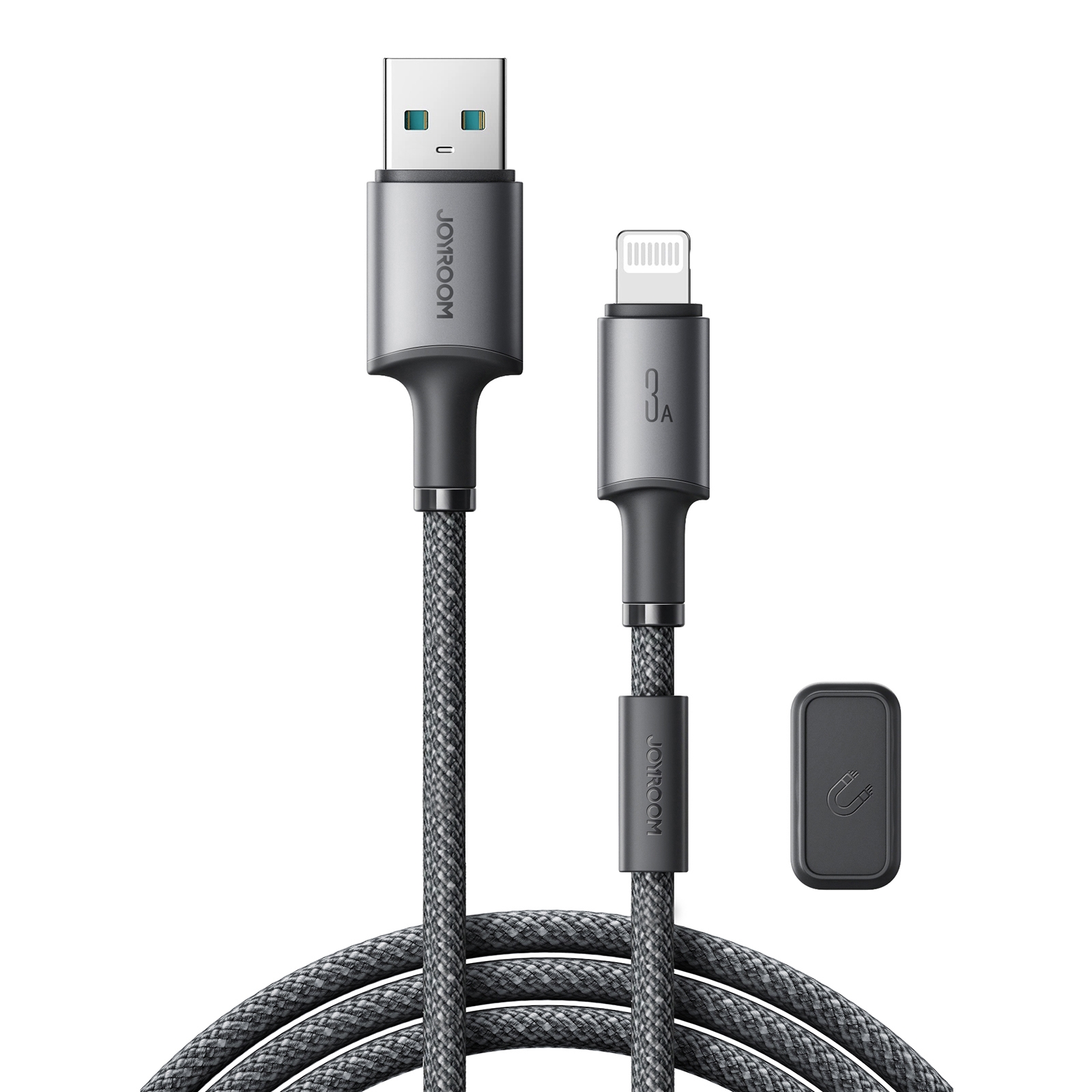 JOYROOM S-A50 3A 480Mbps Fast Charging Data Cable, USB-A to 8 Pin Cable, Length: 1.2m(Dark Gray) JOYROOM S-A50 3A 480Mbps Fast Charging Data Cable, USB-A to 8 Pin Cable, Length: 1.2m(Dark Gray)