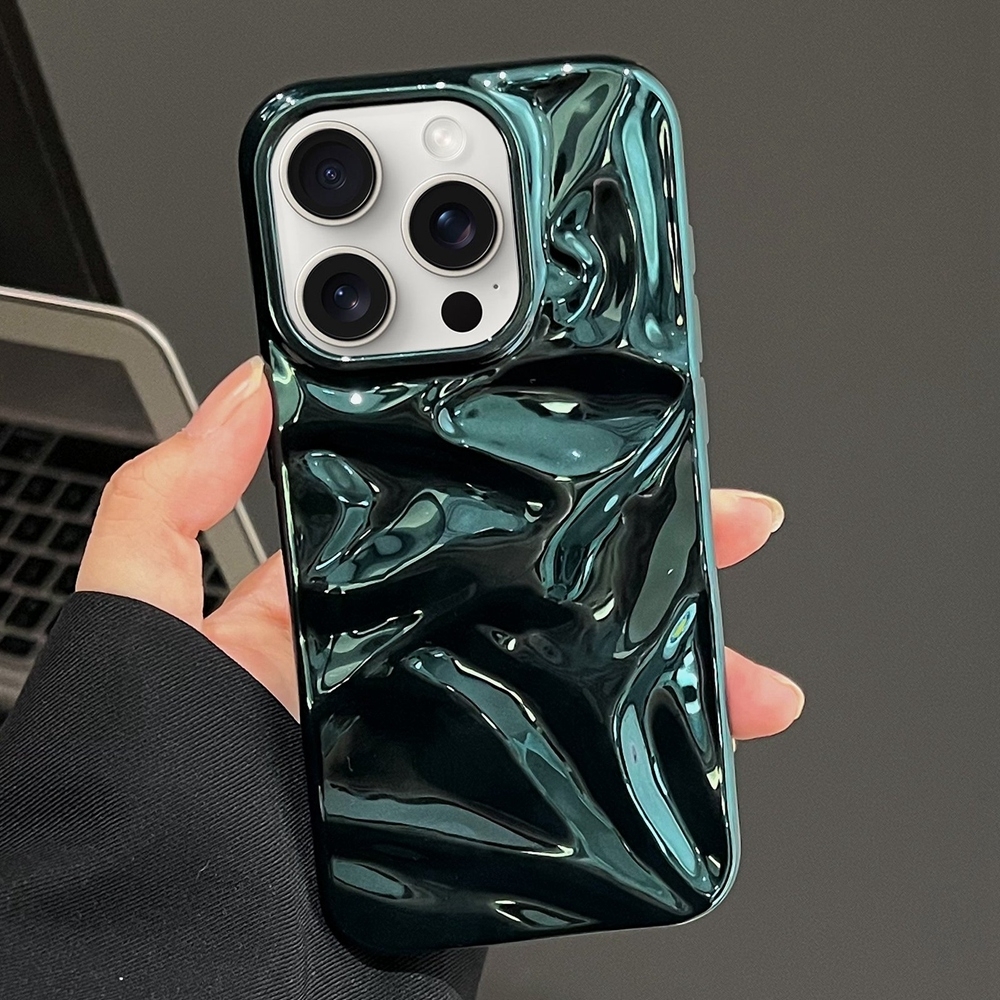 For iPhone 16 Pro Water Ripple Electroplating Paint TPU Phone Case(Bright Green) For iPhone 16 Pro Water Ripple Electroplating Paint TPU Phone Case(Bright Green)