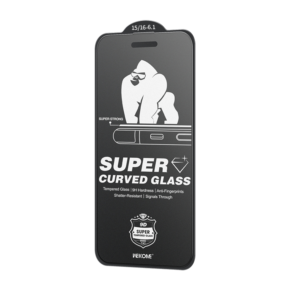 For iPhone 16 / 15 WK WTP-094 King Kong 6D Curved Frosted Tempered Glass Film For iPhone 16 / 15 WK WTP-094 King Kong 6D Curved Frosted Tempered Glass Film
