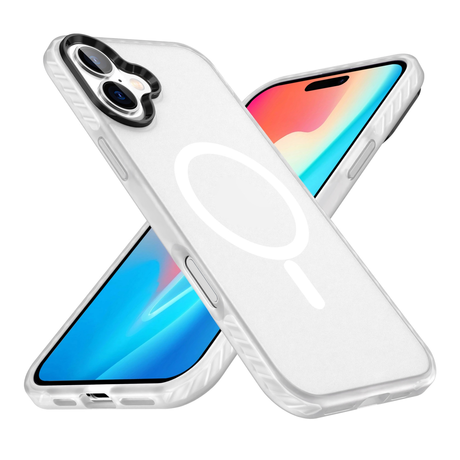 For iPhone 16 Plus Frosted Skin Feel MagSafe Transparent Phone Case(White) For iPhone 16 Plus Frosted Skin Feel MagSafe Transparent Phone Case(White)