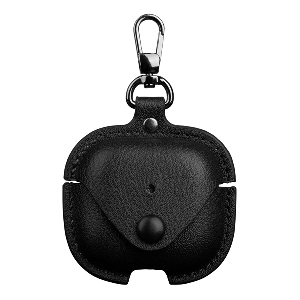 For AirPods 4 Business Leather Earphone Protective Case with Hook(Black) For AirPods 4 Business Leather Earphone Protective Case with Hook(Black)
