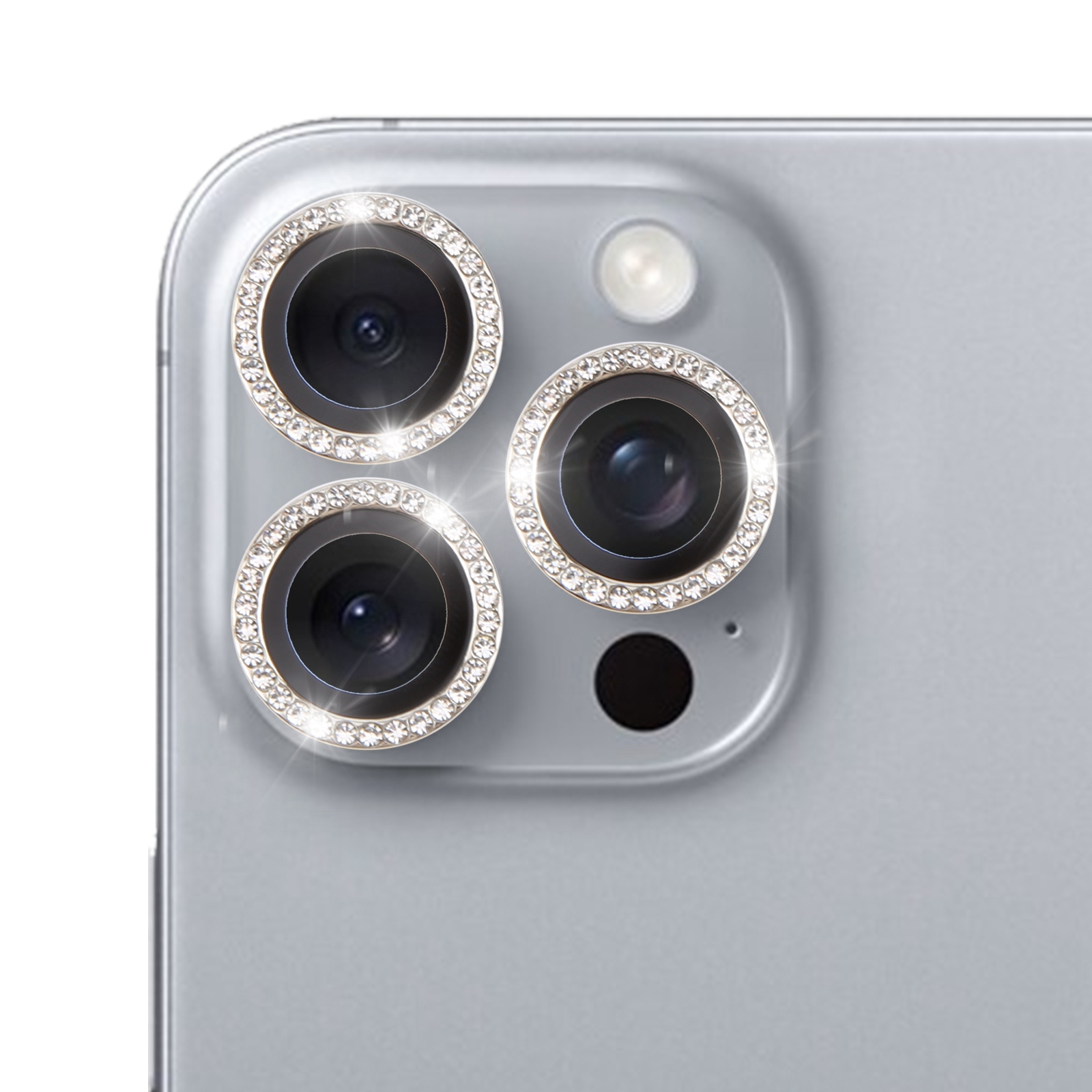 For iPhone 16 Pro / 16 Pro Max 9H Point Drill Camera Lens Protector Ring(Silver) For iPhone 16 Pro / 16 Pro Max 9H Point Drill Camera Lens Protector Ring(Silver)