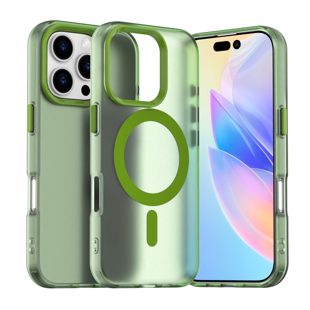 For iPhone 16 Pro Candy Magsafe PC Hybrid TPU Phone Case(Green) For iPhone 16 Pro Candy Magsafe PC Hybrid TPU Phone Case(Green)