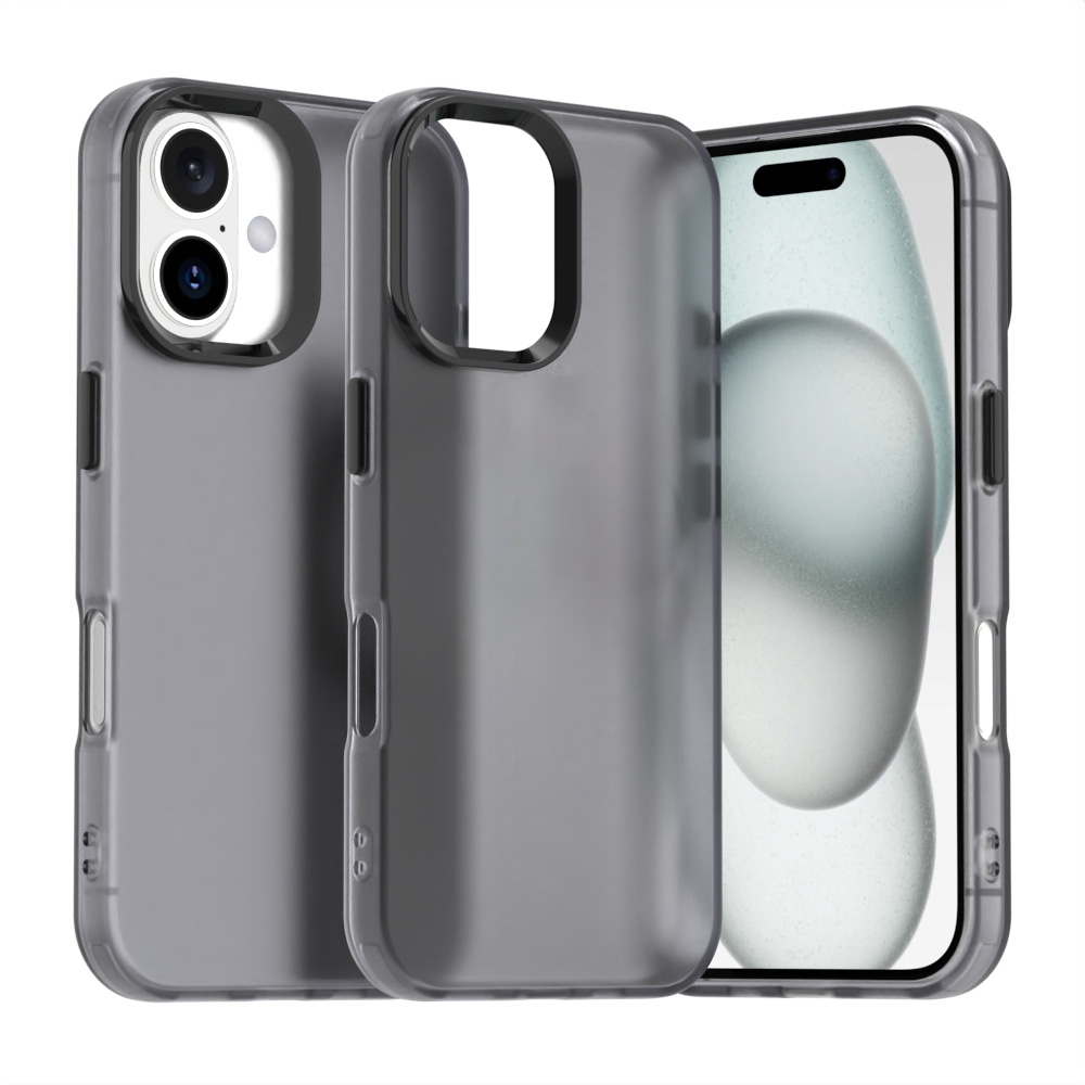 For iPhone 16 Plus Candy PC Hybrid TPU Shockproof Phone Case(Black) For iPhone 16 Plus Candy PC Hybrid TPU Shockproof Phone Case(Black)
