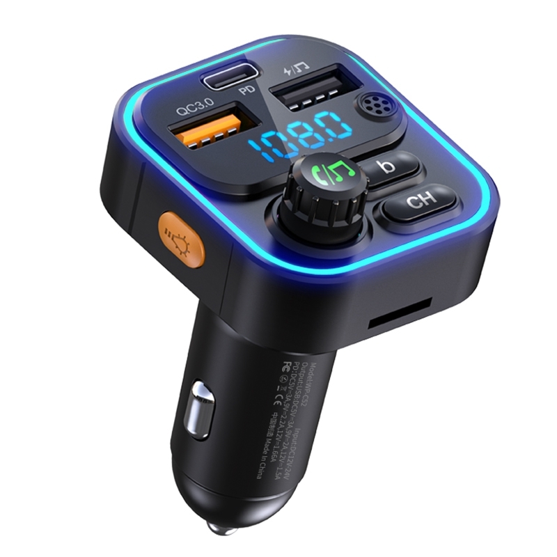 WEKOME WP-C52 Pop Digital Series MP3 Wireless Fast Charging Car Charger(Black) WEKOME WP-C52 Pop Digital Series MP3 Wireless Fast Charging Car Charger(Black)
