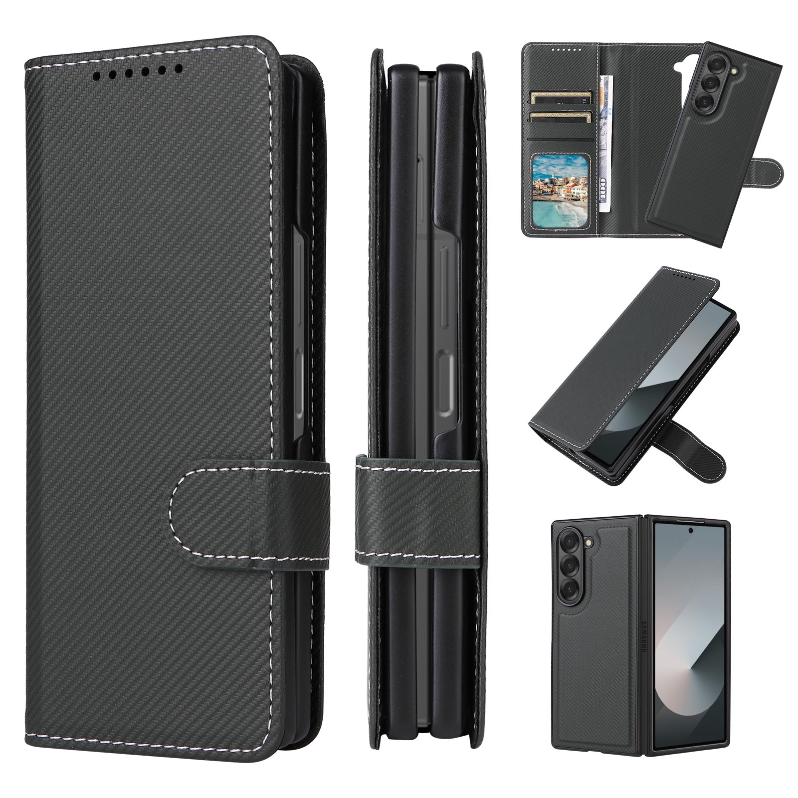For Samsung Galaxy Z Fold6 5G Split 2 in 1 Folding Leather Phone Case(Dark Green) For Samsung Galaxy Z Fold6 5G Split 2 in 1 Folding Leather Phone Case(Dark Green)