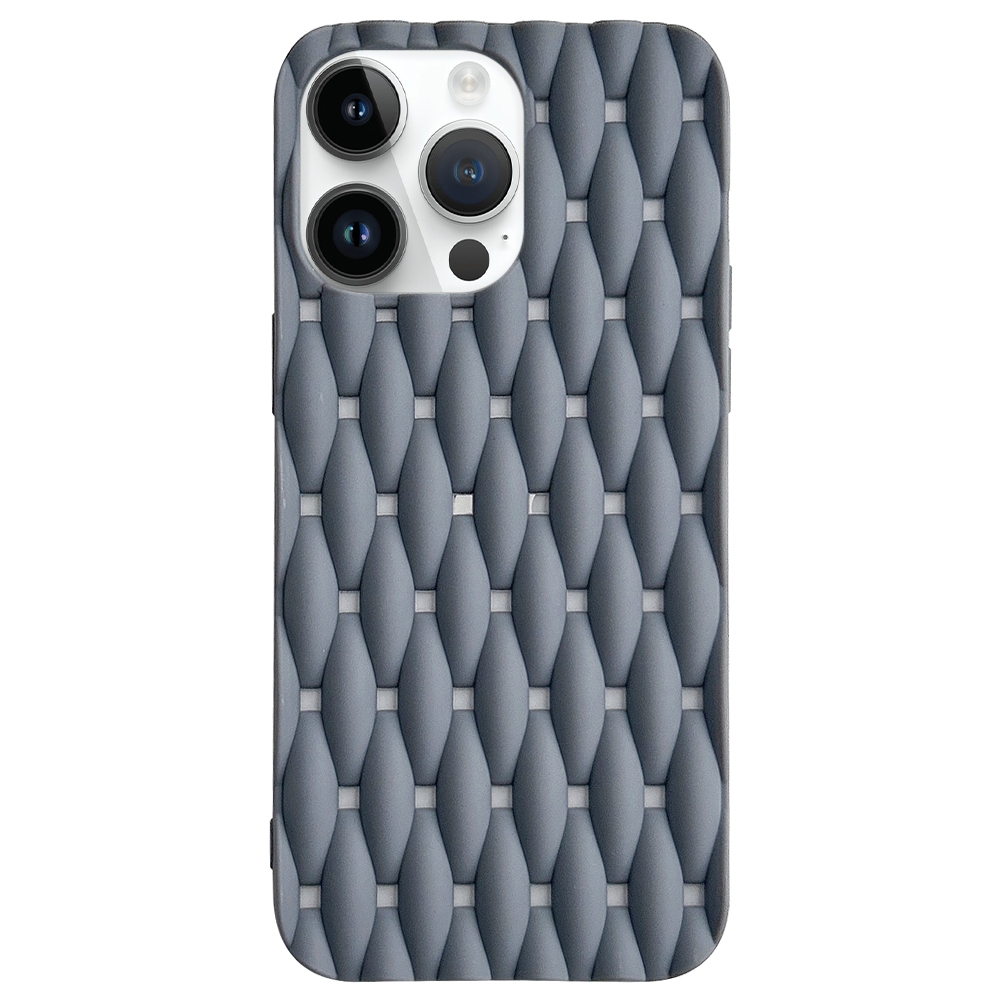 For iPhone 14 Pro Weave Cooling Solid Color TPU Phone Case(Grey) For iPhone 14 Pro Weave Cooling Solid Color TPU Phone Case(Grey)