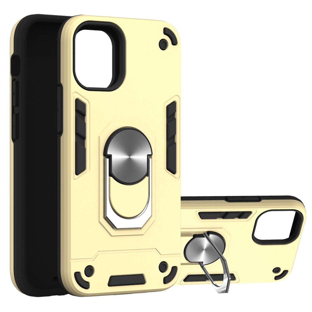 For iPhone 12 mini 2 in 1 Armour Series PC + TPU Protective Case with Ring Holder(Gold) For iPhone 12 mini 2 in 1 Armour Series PC + TPU Protective Case with Ring Holder(Gold)