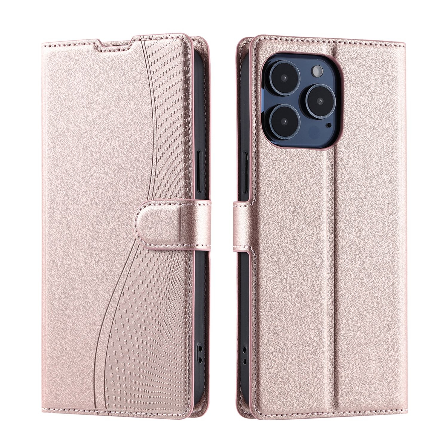 For iPhone 16 Pro Voltage Ultra-thin Dot Leather Phone Case(Rose Gold) For iPhone 16 Pro Voltage Ultra-thin Dot Leather Phone Case(Rose Gold)