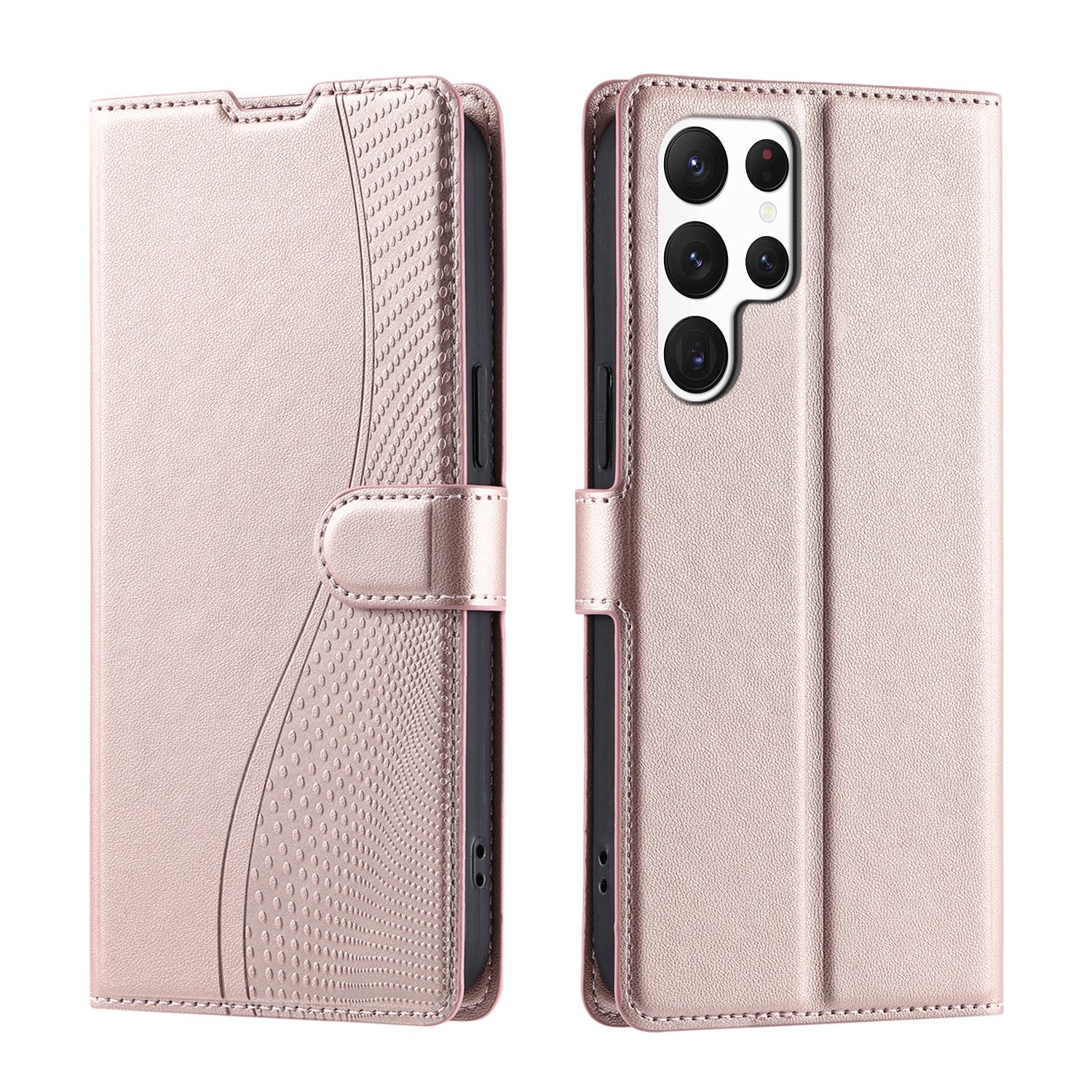 For Samsung Galaxy S24 Ultra 5G Voltage Ultra-thin Dot Leather Phone Case(Rose Gold) For Samsung Galaxy S24 Ultra 5G Voltage Ultra-thin Dot Leather Phone Case(Rose Gold)
