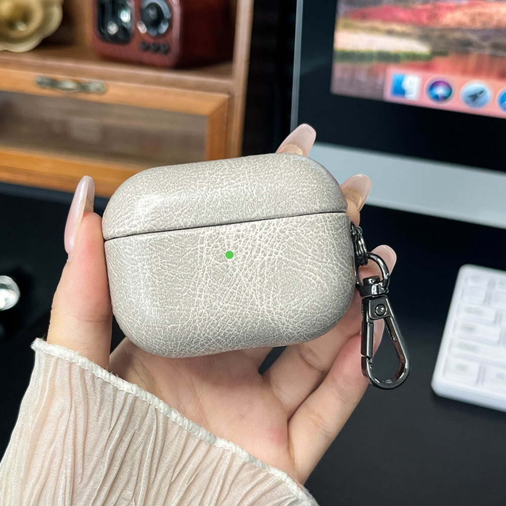 For AirPods Pro Retro Oil Leather Bluetooth Earphones Protective Case(Army Green) For AirPods Pro Retro Oil Leather Bluetooth Earphones Protective Case(Army Green)