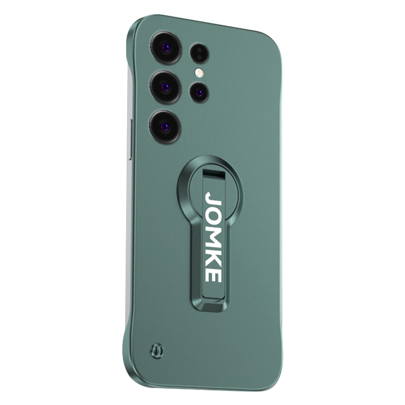For Samsung Galaxy S24 Ultra 5G Baking Varnish 360 Rotate Holder No Frame PC Phone Case(Green) For Samsung Galaxy S24 Ultra 5G Baking Varnish 360 Rotate Holder No Frame PC Phone Case(Green)