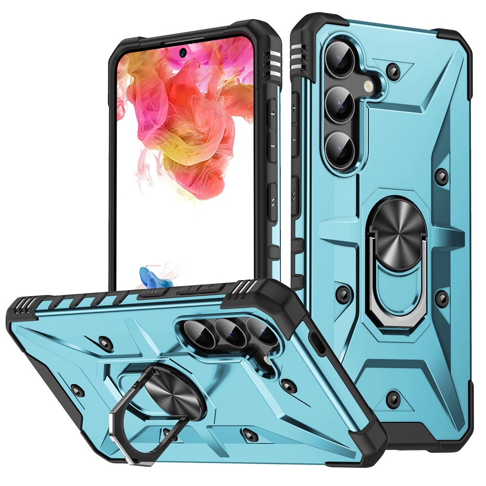For Samsung Galaxy S24 5G Ring Holder Phone Case(Light Blue) For Samsung Galaxy S24 5G Ring Holder Phone Case(Light Blue)