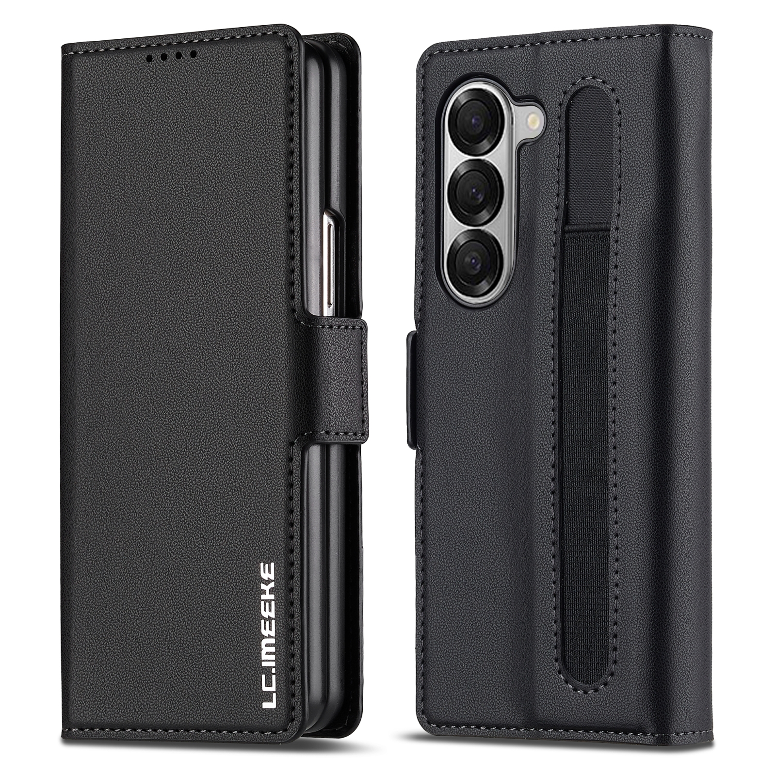 For Samsung Galaxy Z Fold6 LC.IMEEKE L1 Series Frosted Fine Texture PU Phone Case with Pen Slot, Pen Not Included(Black) For Samsung Galaxy Z Fold6 LC.IMEEKE L1 Series Frosted Fine Texture PU Phone Case with Pen Slot, Pen Not Included(Black)