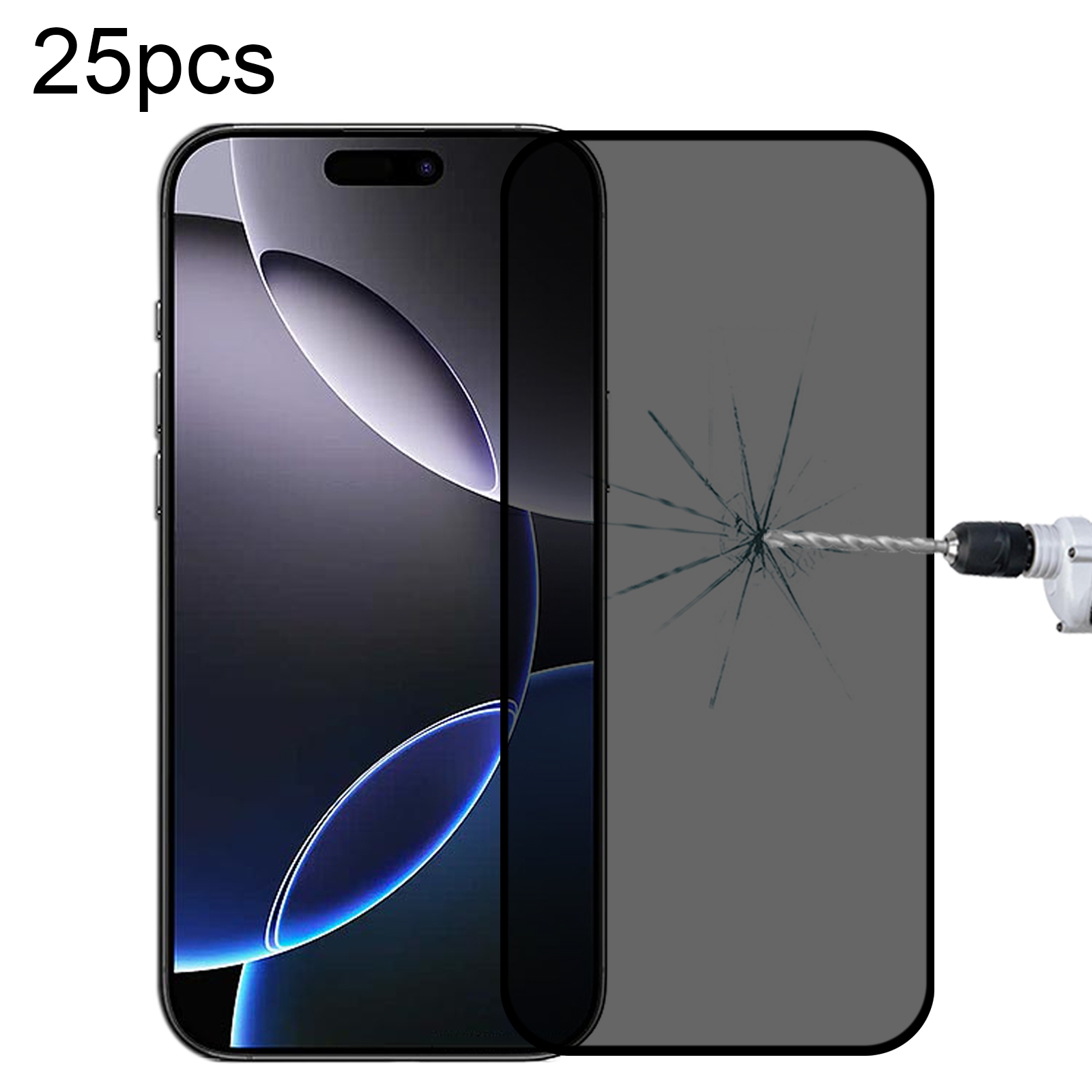 For iPhone 16 Pro Max 25pcs Full Cover Anti-spy Silk Screen Tempered Glass Film For iPhone 16 Pro Max 25pcs Full Cover Anti-spy Silk Screen Tempered Glass Film