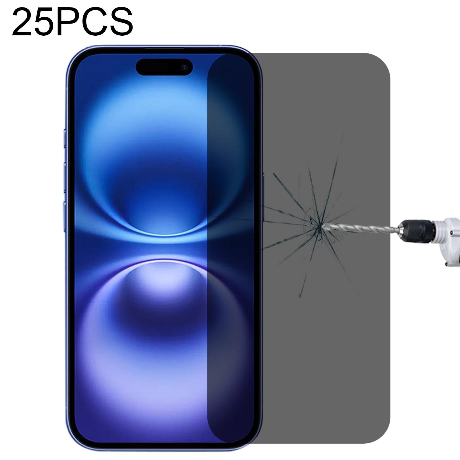 For iPhone 16 25pcs High Transparency Full Cover Anti-spy Tempered Glass Film For iPhone 16 25pcs High Transparency Full Cover Anti-spy Tempered Glass Film
