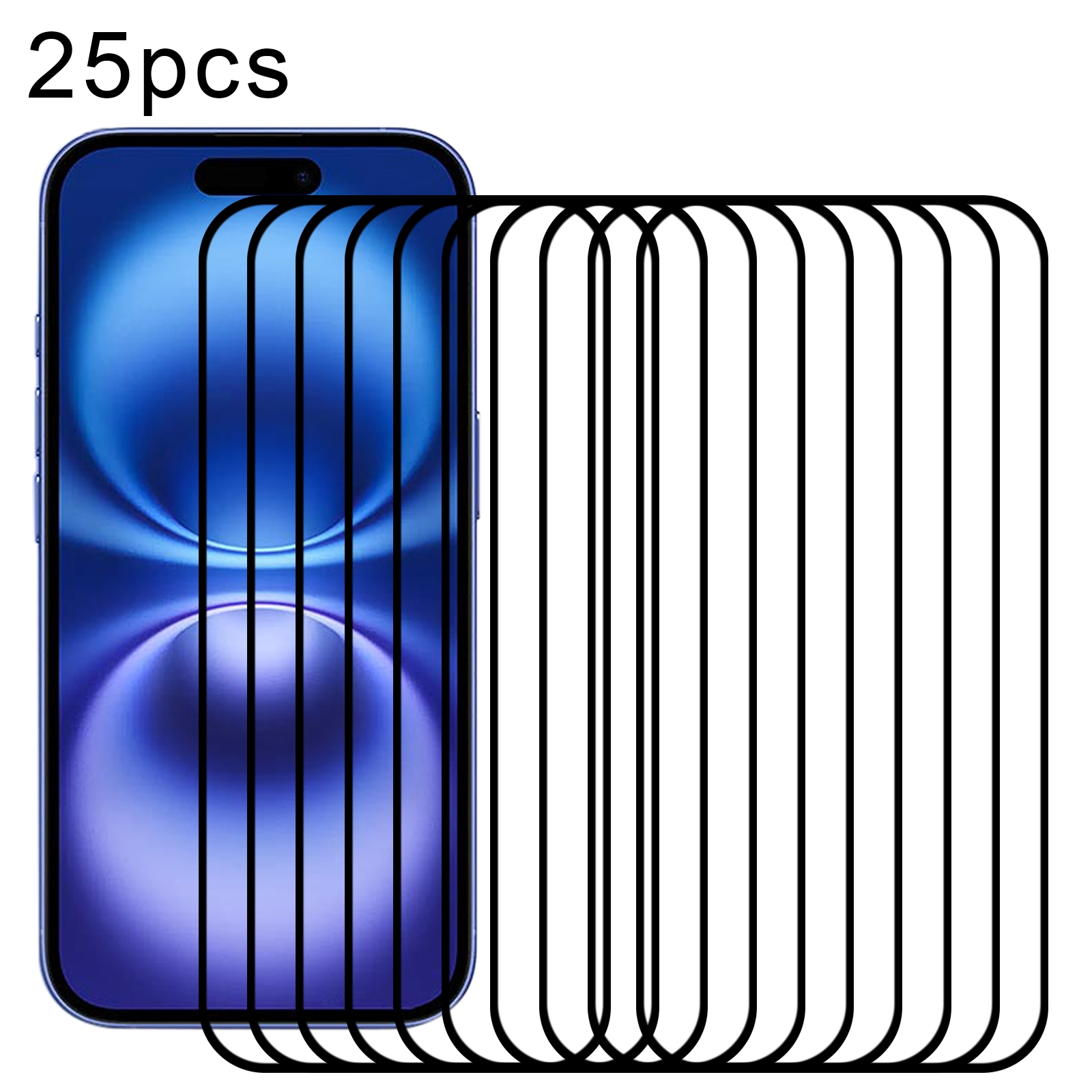For iPhone 16 25pcs Full Glue Screen Tempered Glass Film For iPhone 16 25pcs Full Glue Screen Tempered Glass Film