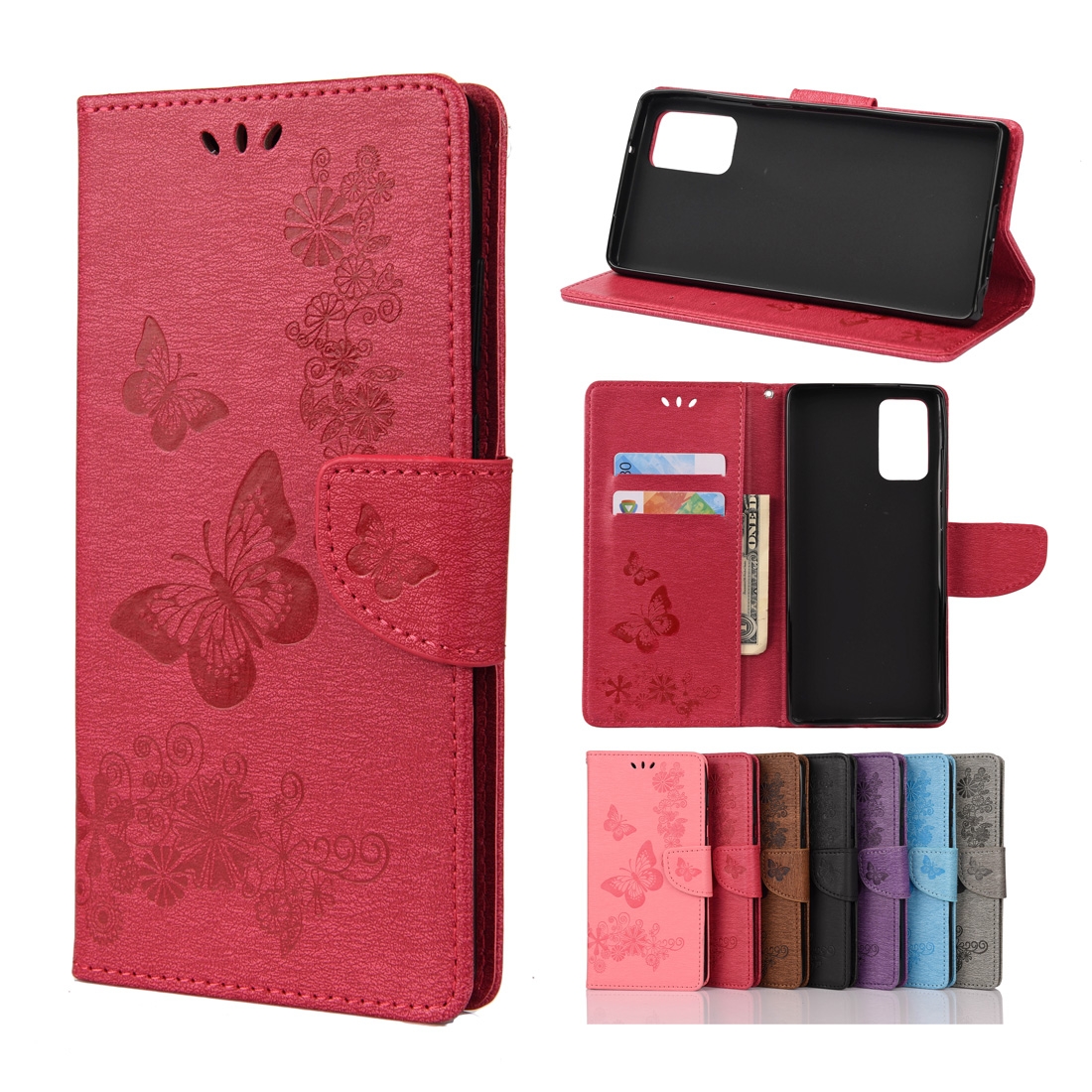 For Samsung Galaxy Note20 Butterflies Embossing Horizontal Flip Leather Case with Holder & Card Slots & Wallet(Red) For Samsung Galaxy Note20 Butterflies Embossing Horizontal Flip Leather Case with Holder & Card Slots & Wallet(Red)