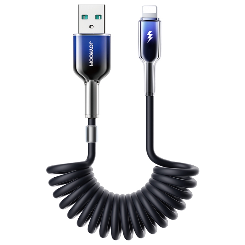 JOYROOM S-A43 3A USB to 8 Pin Coiled Fast Charging Data Cable, Length:1.5m(Black) JOYROOM S-A43 3A USB to 8 Pin Coiled Fast Charging Data Cable, Length:1.5m(Black)