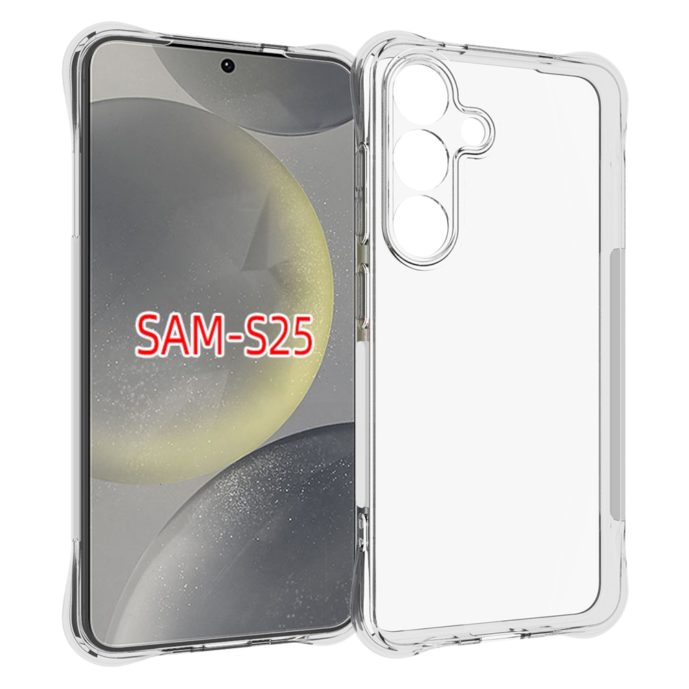 For Samsung Galaxy S25 5G Shockproof Non-slip Thickening TPU Phone Case(Transparent) For Samsung Galaxy S25 5G Shockproof Non-slip Thickening TPU Phone Case(Transparent)