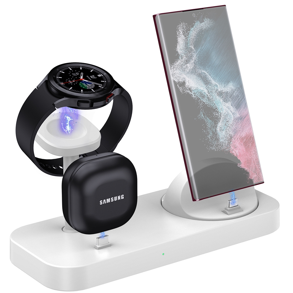B25 Type-C 4-in-1 Charging Stand Phone Holder for Samsung Watch / Galaxy Buds(White) B25 Type-C 4-in-1 Charging Stand Phone Holder for Samsung Watch / Galaxy Buds(White)