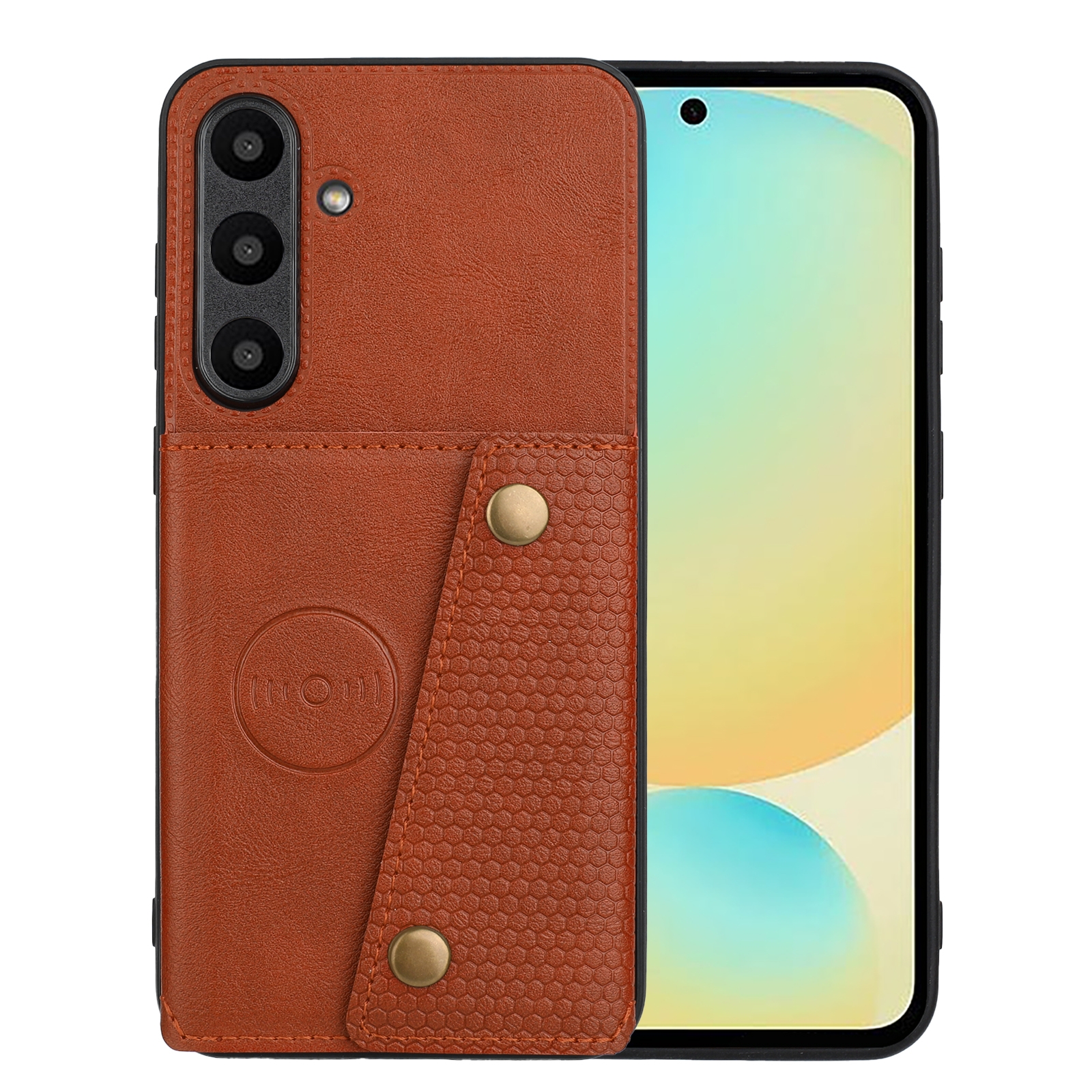 For Samsung Galaxy S24 FE 5G Double Buckle Card Slots Magnetic Phone Case(Brown) For Samsung Galaxy S24 FE 5G Double Buckle Card Slots Magnetic Phone Case(Brown)