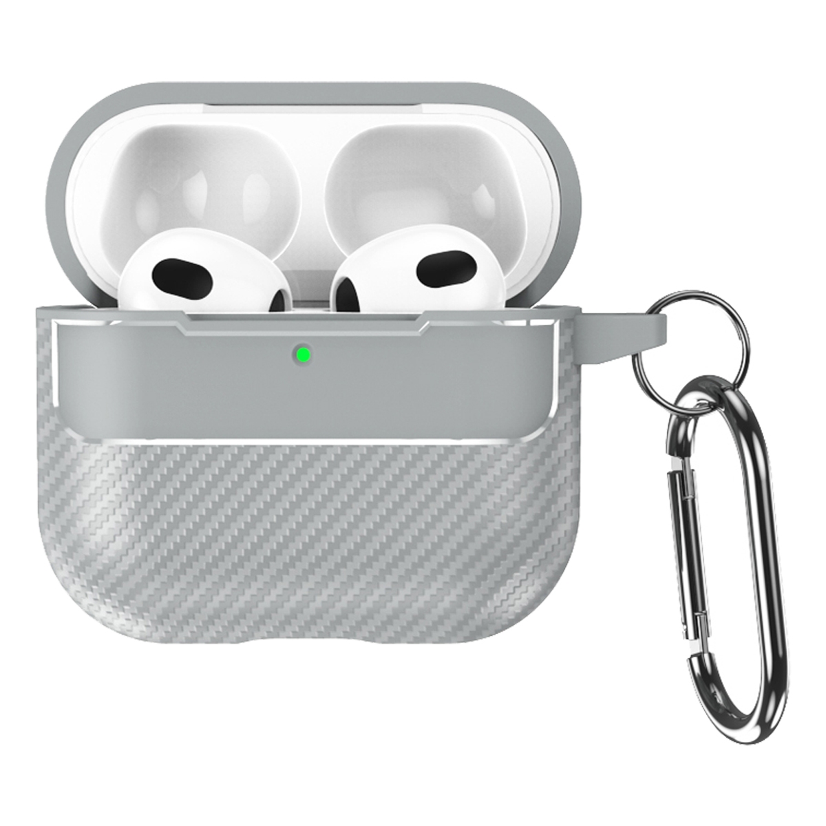 For AirPods 4 Carbon Fiber Texture Bluetooth Earphone Protective Case(Grey) For AirPods 4 Carbon Fiber Texture Bluetooth Earphone Protective Case(Grey)