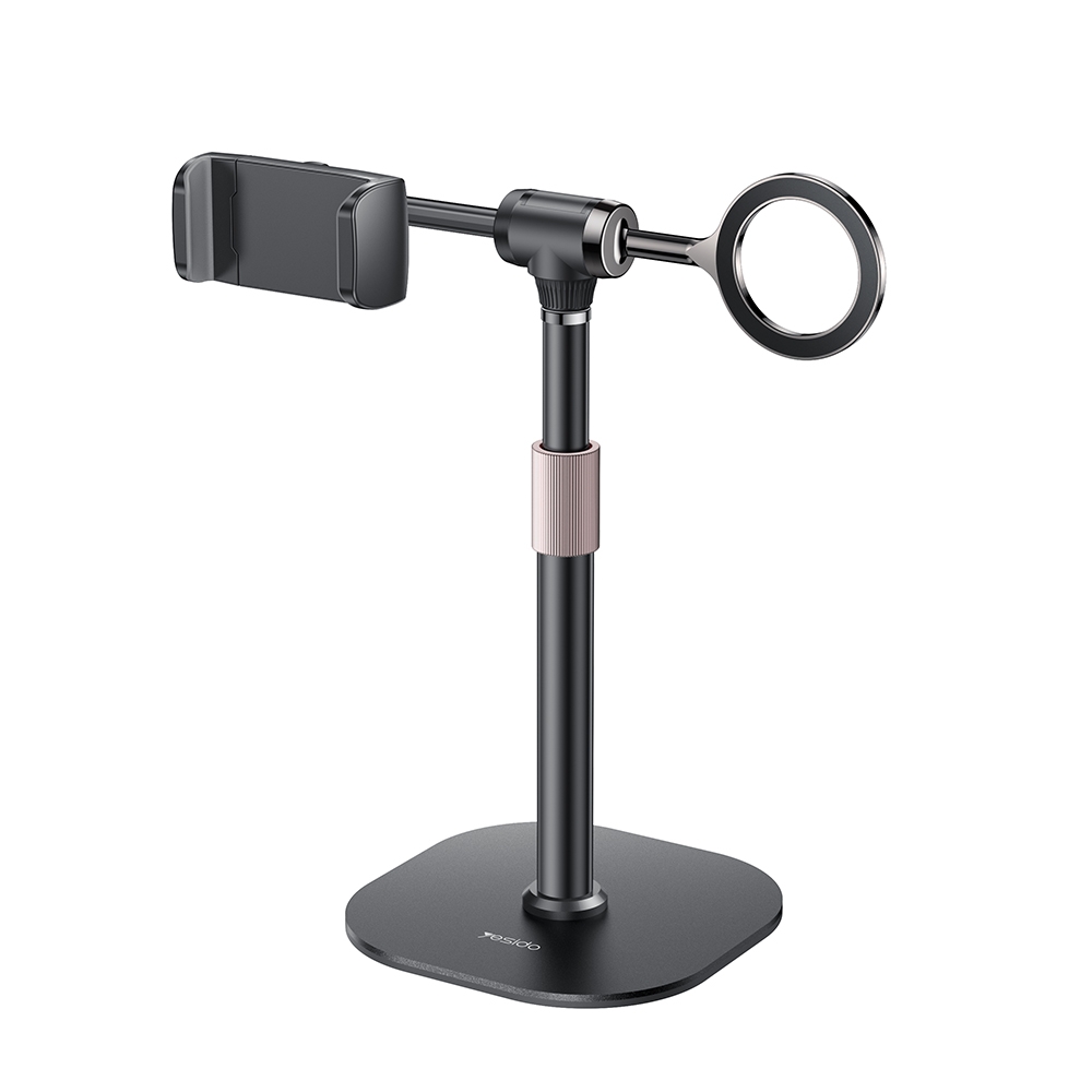 Yesido C297 Dual-use Live Broadcast Desktop Stand Metal Spring Clip / Magnetic Ring(Black) Yesido C297 Dual-use Live Broadcast Desktop Stand Metal Spring Clip / Magnetic Ring(Black)