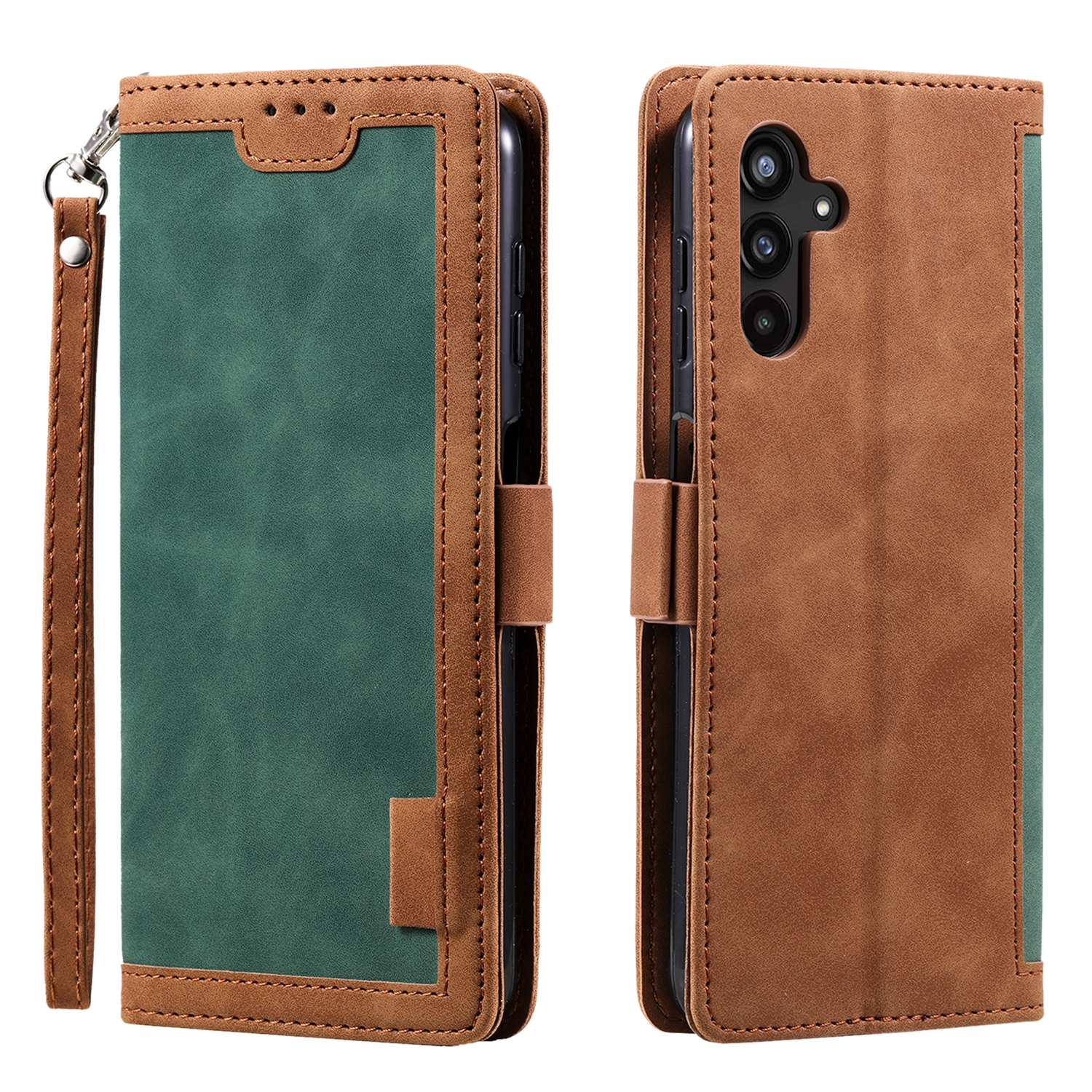 For Samsung Galaxy S25+ 5G Retro Splicing Horizontal Flip Leather Phone Case(Green) For Samsung Galaxy S25+ 5G Retro Splicing Horizontal Flip Leather Phone Case(Green)