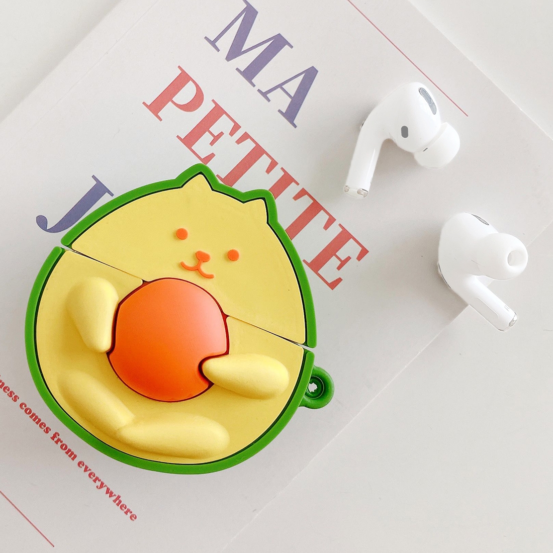 For AirPods Pro Avocado Cat Shape Earphone Protective Case For AirPods Pro Avocado Cat Shape Earphone Protective Case