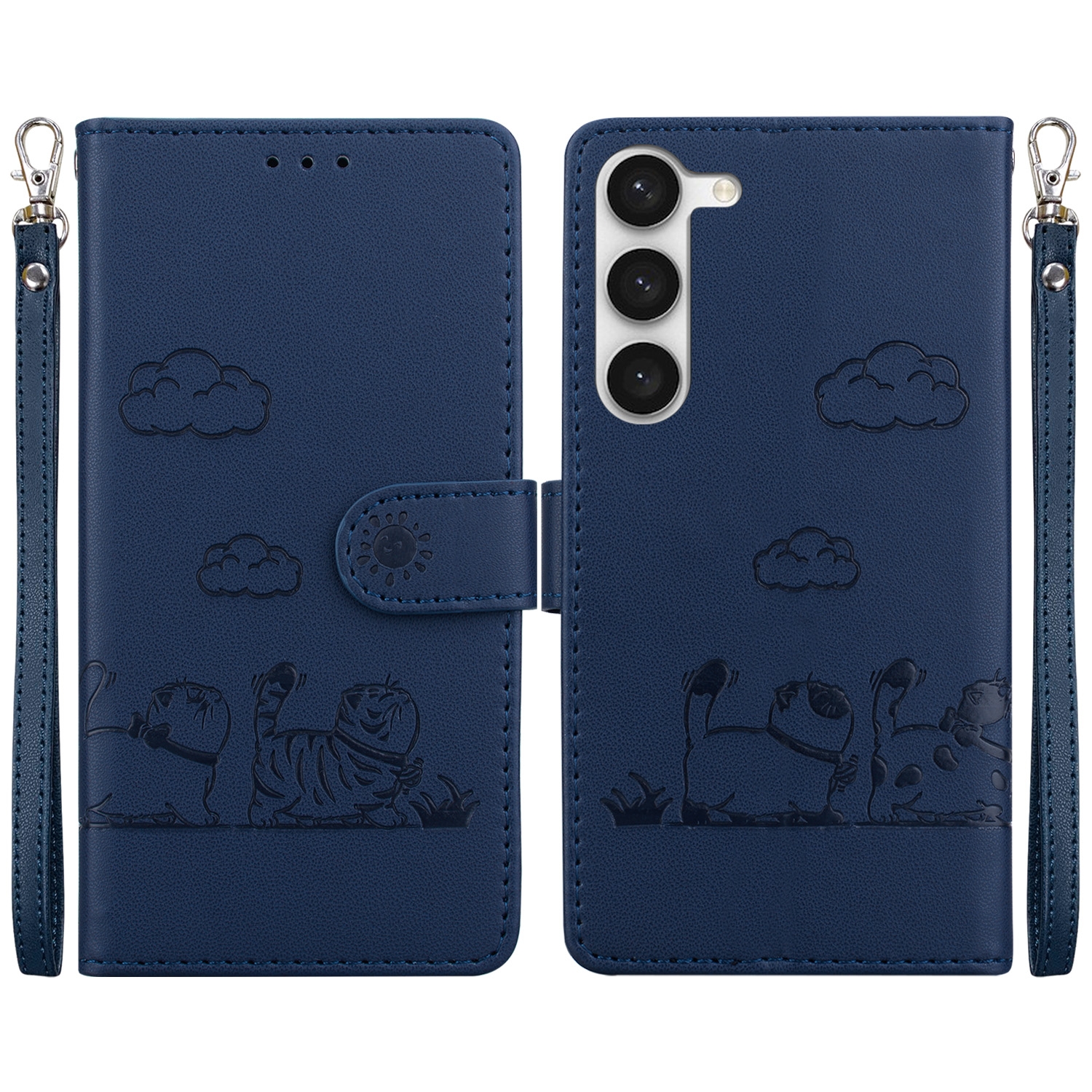 For Samsung Galaxy S23+ 5G Cute Cats RFID Leather Phone Case(Blue) For Samsung Galaxy S23+ 5G Cute Cats RFID Leather Phone Case(Blue)