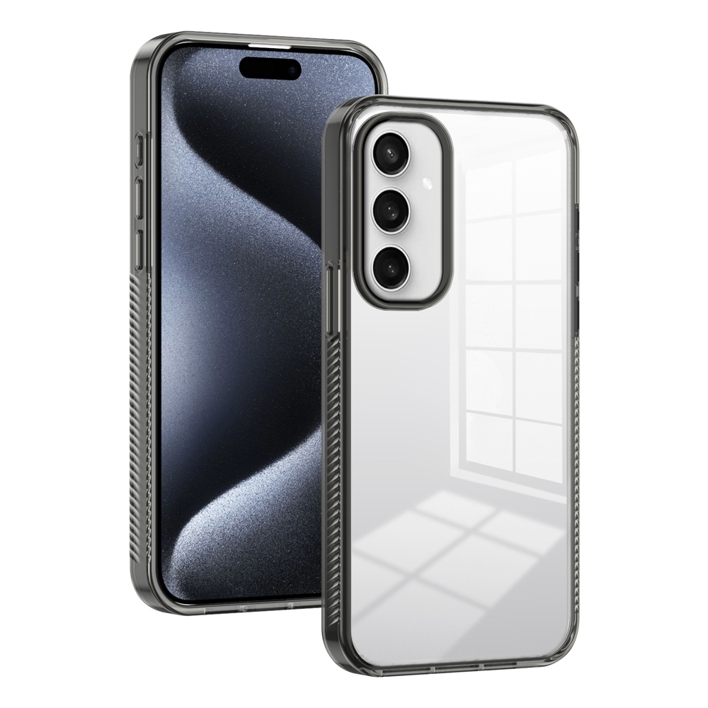 For Samsung Galaxy S24 FE 5G Anti-slip Clear Acrylic Hybrid TPU Phone Case(Black) For Samsung Galaxy S24 FE 5G Anti-slip Clear Acrylic Hybrid TPU Phone Case(Black)