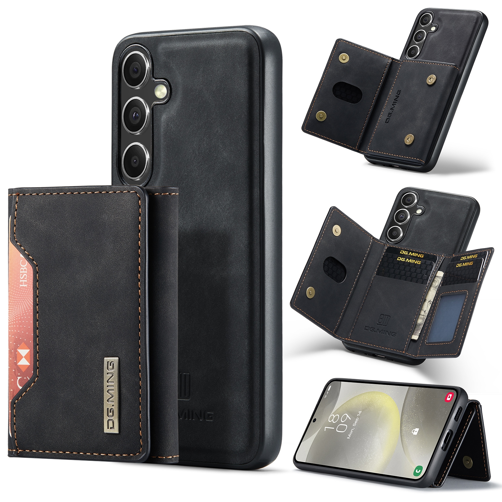 For Samsung Galaxy S24 FE 5G DG.MING M2 Series 3-Fold Multi Card Bag + Magnetic Phone Case(Black) For Samsung Galaxy S24 FE 5G DG.MING M2 Series 3-Fold Multi Card Bag + Magnetic Phone Case(Black)