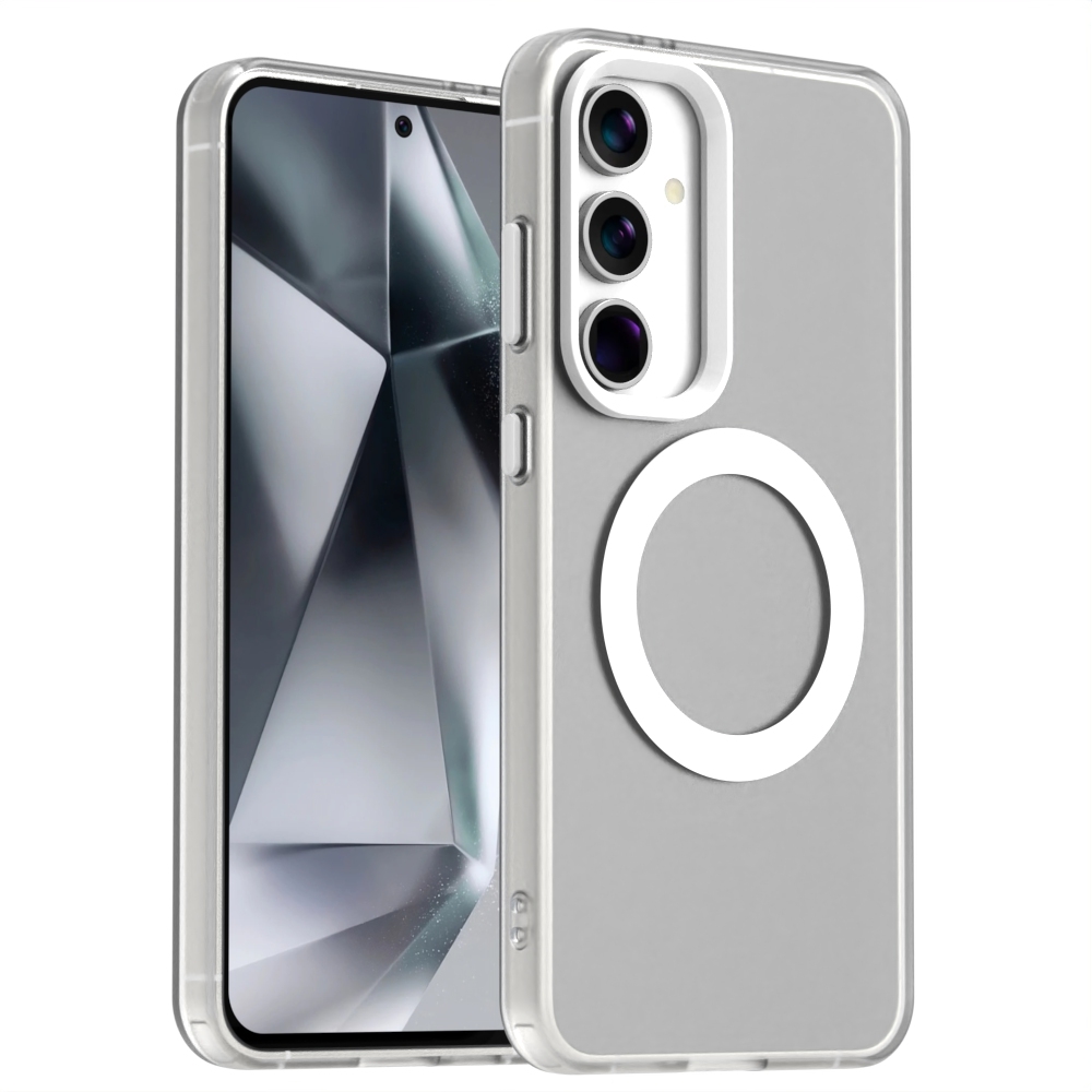 For Samsung Galaxy S24 5G Candy Magsafe PC Hybrid TPU Phone Case(White) For Samsung Galaxy S24 5G Candy Magsafe PC Hybrid TPU Phone Case(White)